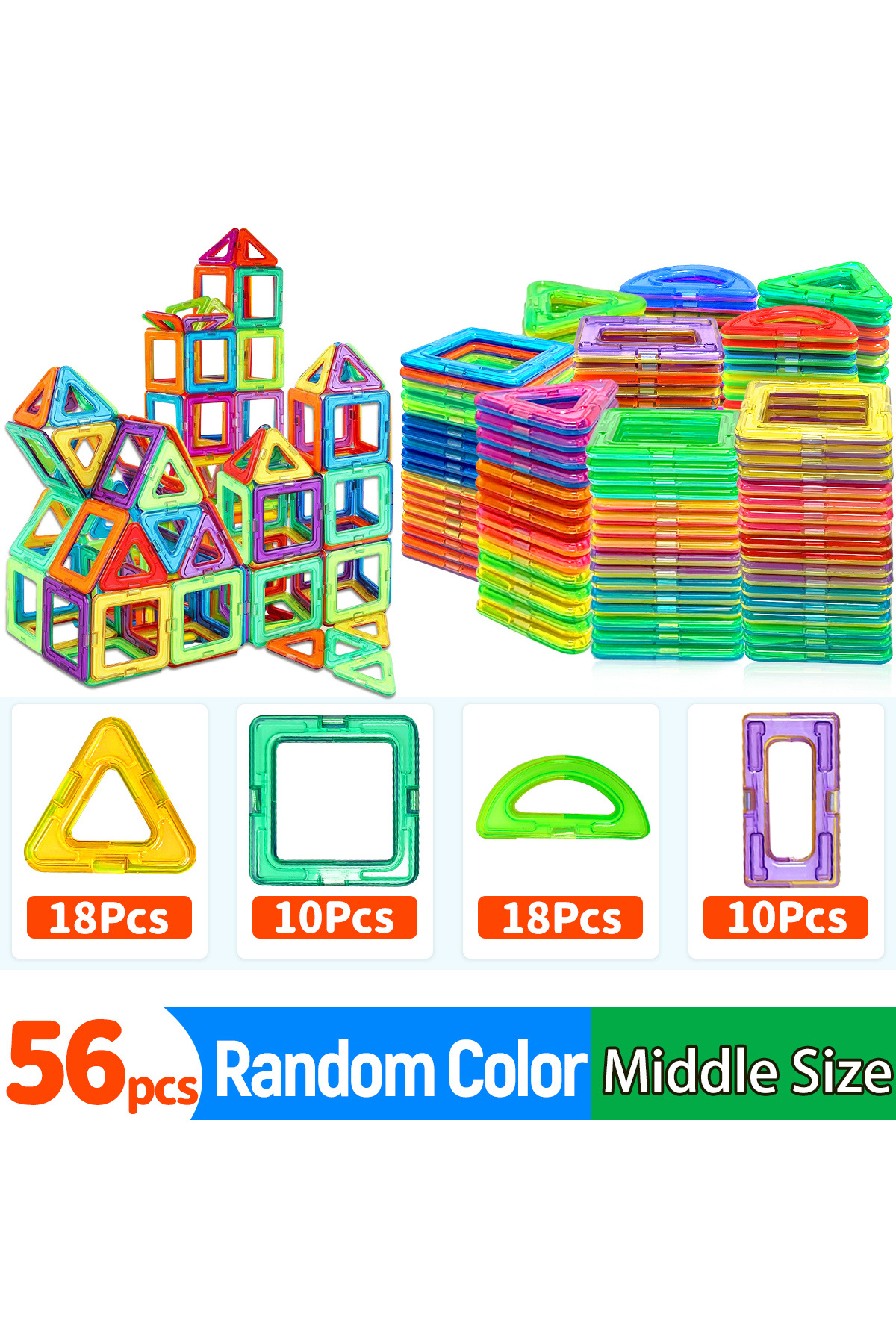 choice2 Medium Size 56pcs Magnetic Building Blocks DIY Magnets Toys medium size STEM Toys Construction Toys