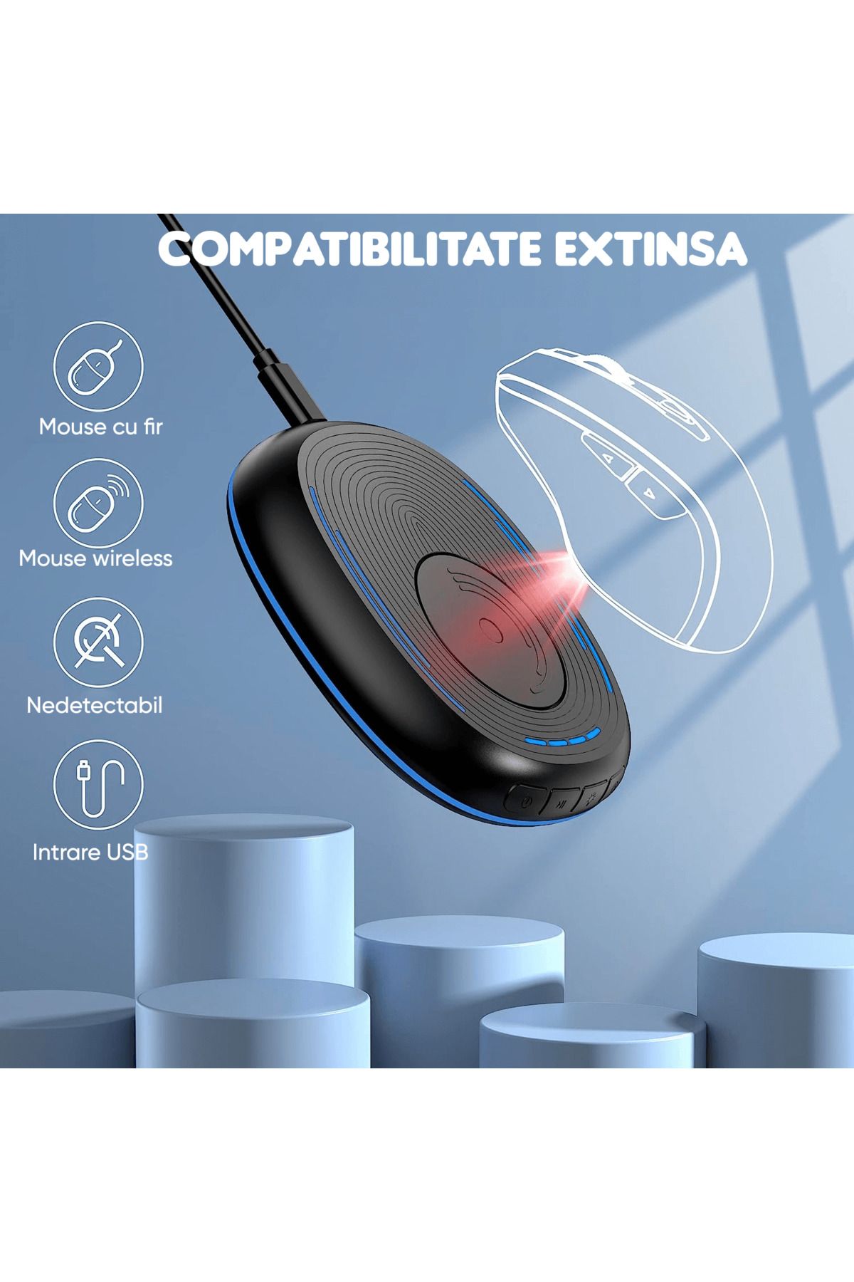 Elindor-Jiggler Mouse Undetectable, Anti Sleep, Windows/macOS Compatible, Timer, Auto Click, Black 4