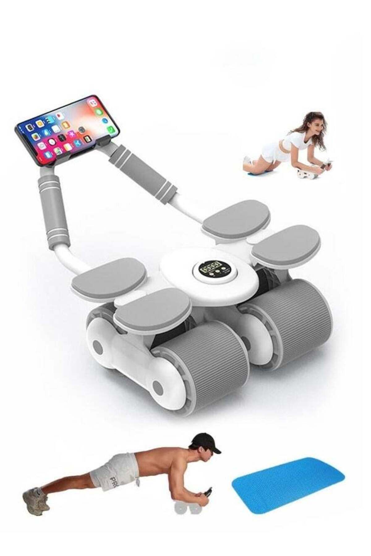 EGG-Auto-Rebound Ab Roller With Elbow Support And Timer, Unisex Core Exercise 2