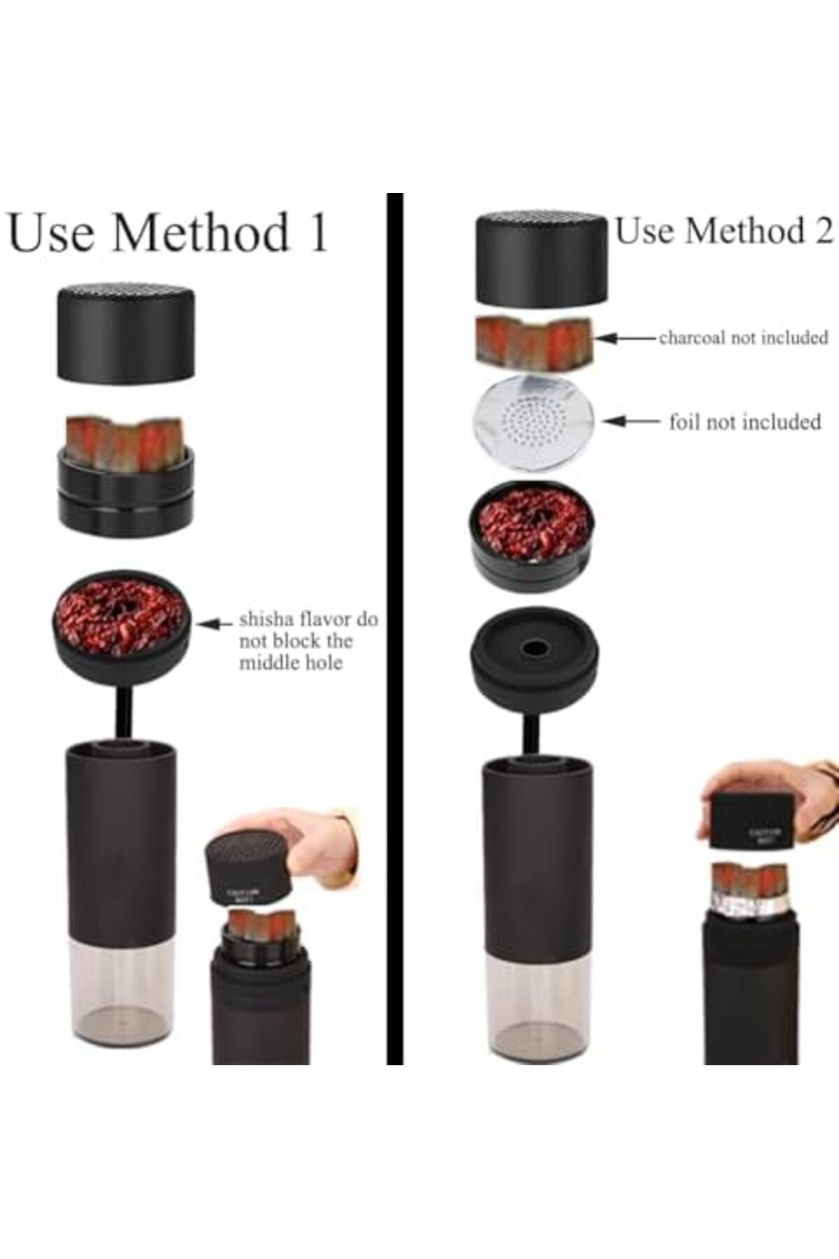 CAUTION-Mini Hookah Set Portable Hookah Cup With Everything, Unique Concept Hookah To Go 3