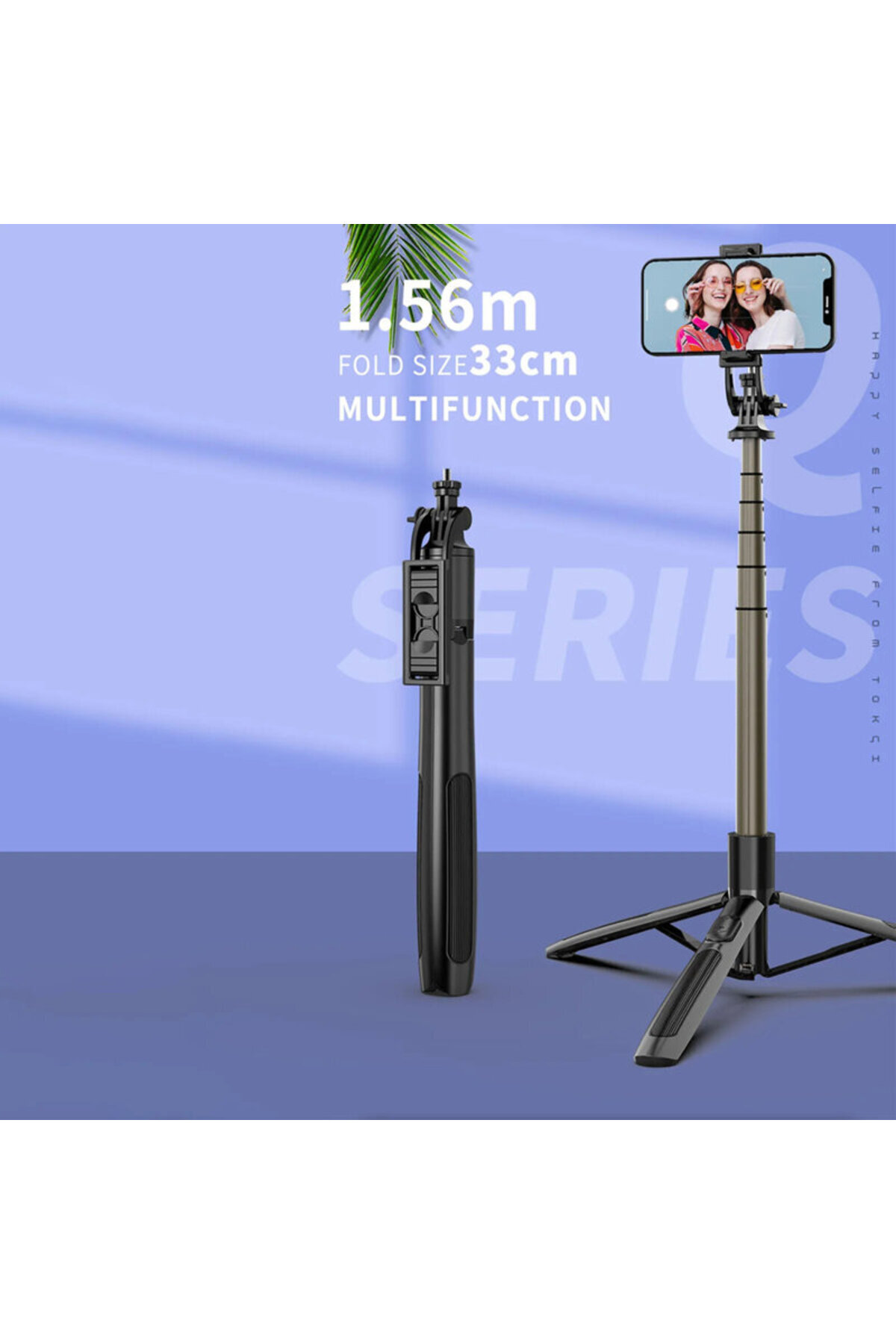 Techsuit-Selfie stick Bluetooth with stable tripod Q06, 156cm 2