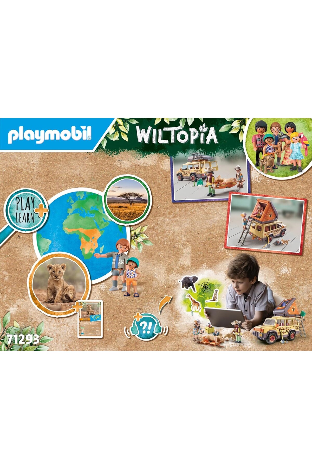 بازیموبیل ویلتوپیا: مجموعه اسباببازی ماشین سافاری زمینی شیرها ۷۱۲۹۳ (۹۸ قطعه)