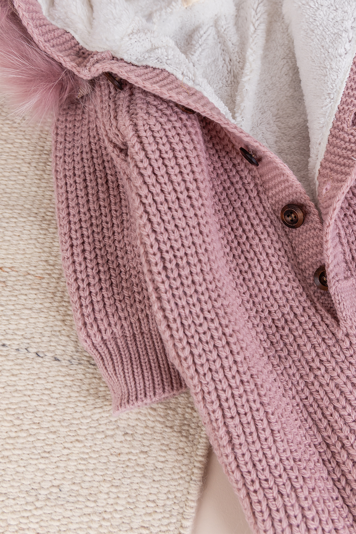 Babymod Triko Örgü Kışlık İçi Welsoft Astarlı Kapüşonlu Kız/Erkek Bebek Tulum fotoğrafı 3 (önizleme)