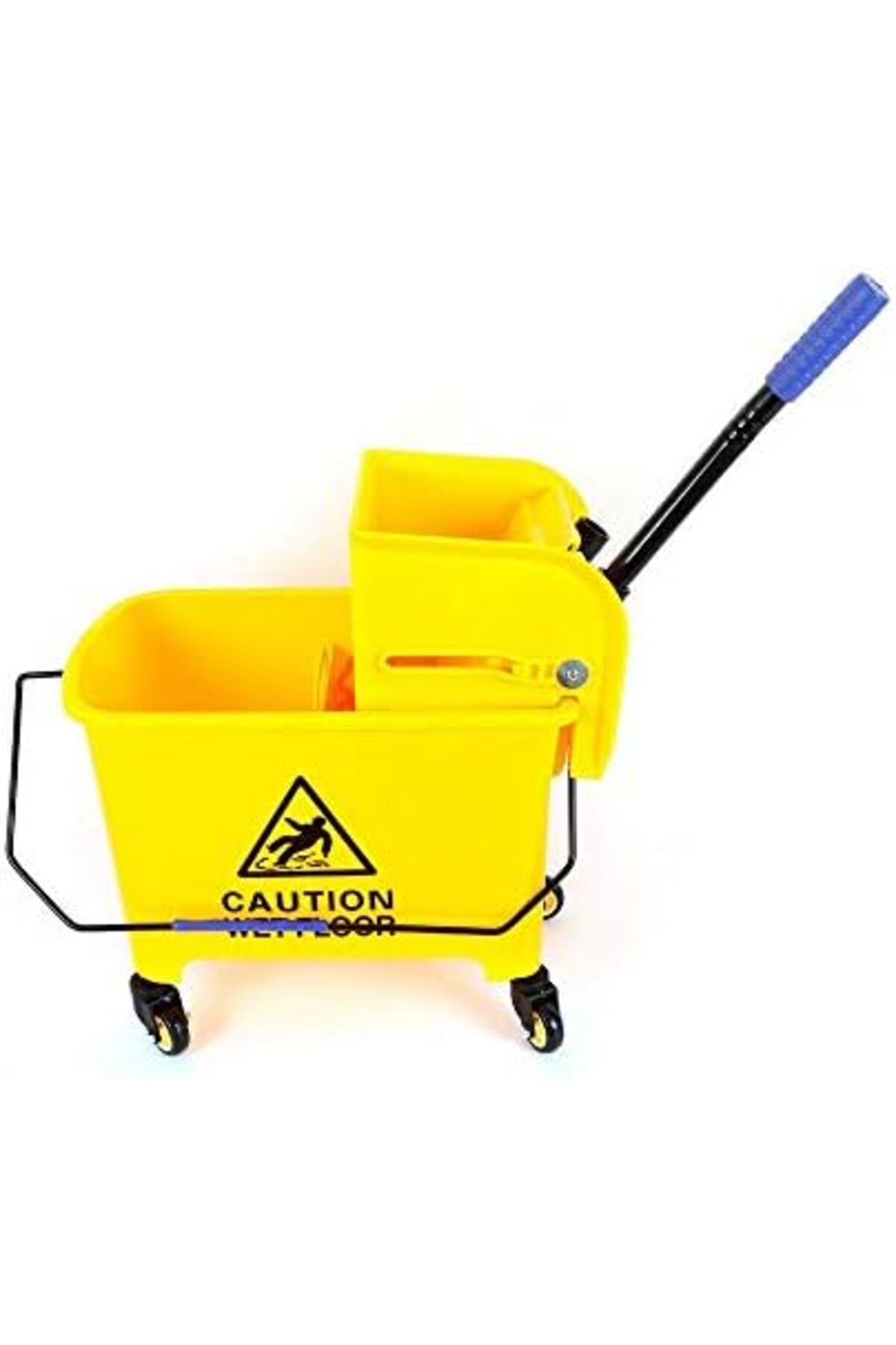 عربة تنظيف سعة 20 لترًا مع نظام ضغط ودلو ممسحة لتنظيف الفنادق