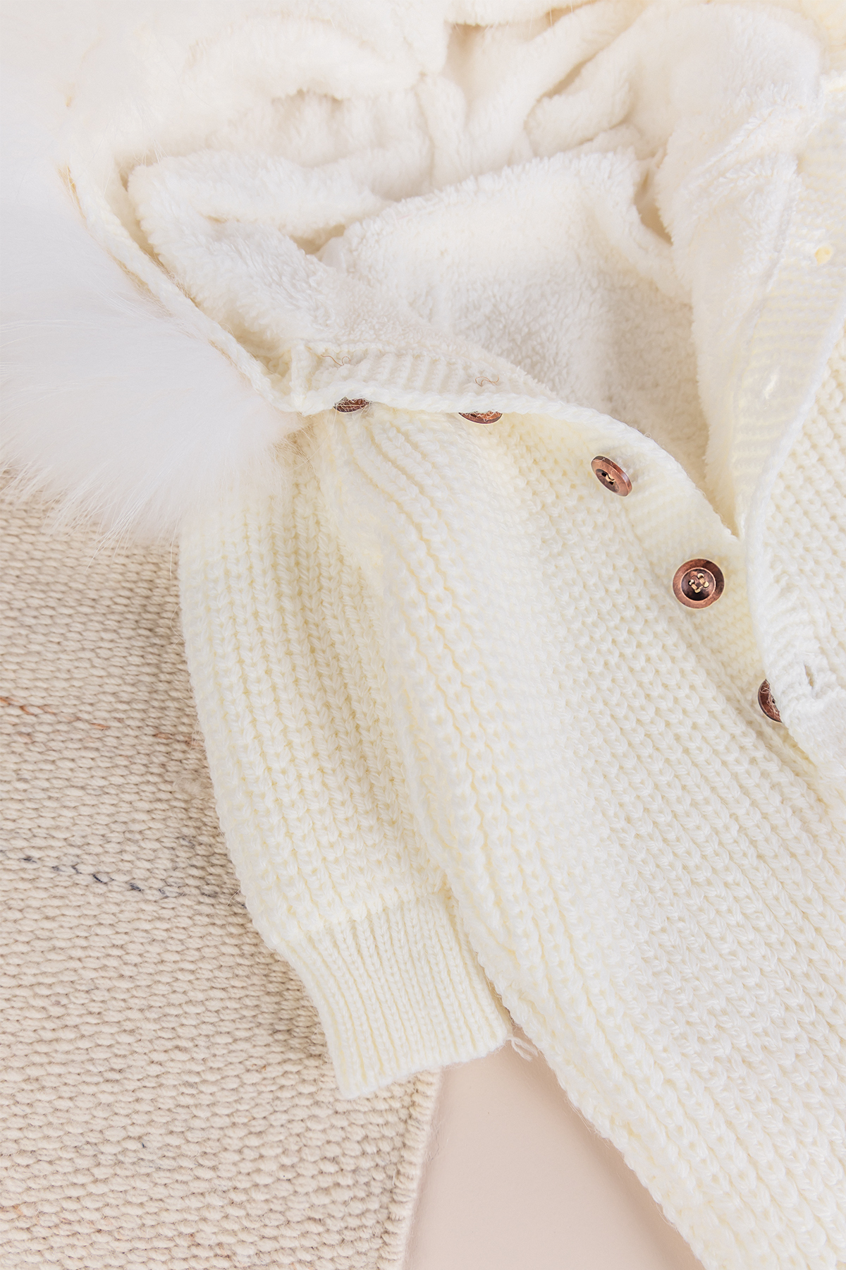 Babymod Triko Örgü Kışlık İçi Welsoft Astarlı Kapüşonlu Kız/Erkek Bebek Tulum fotoğrafı 6 (önizleme)