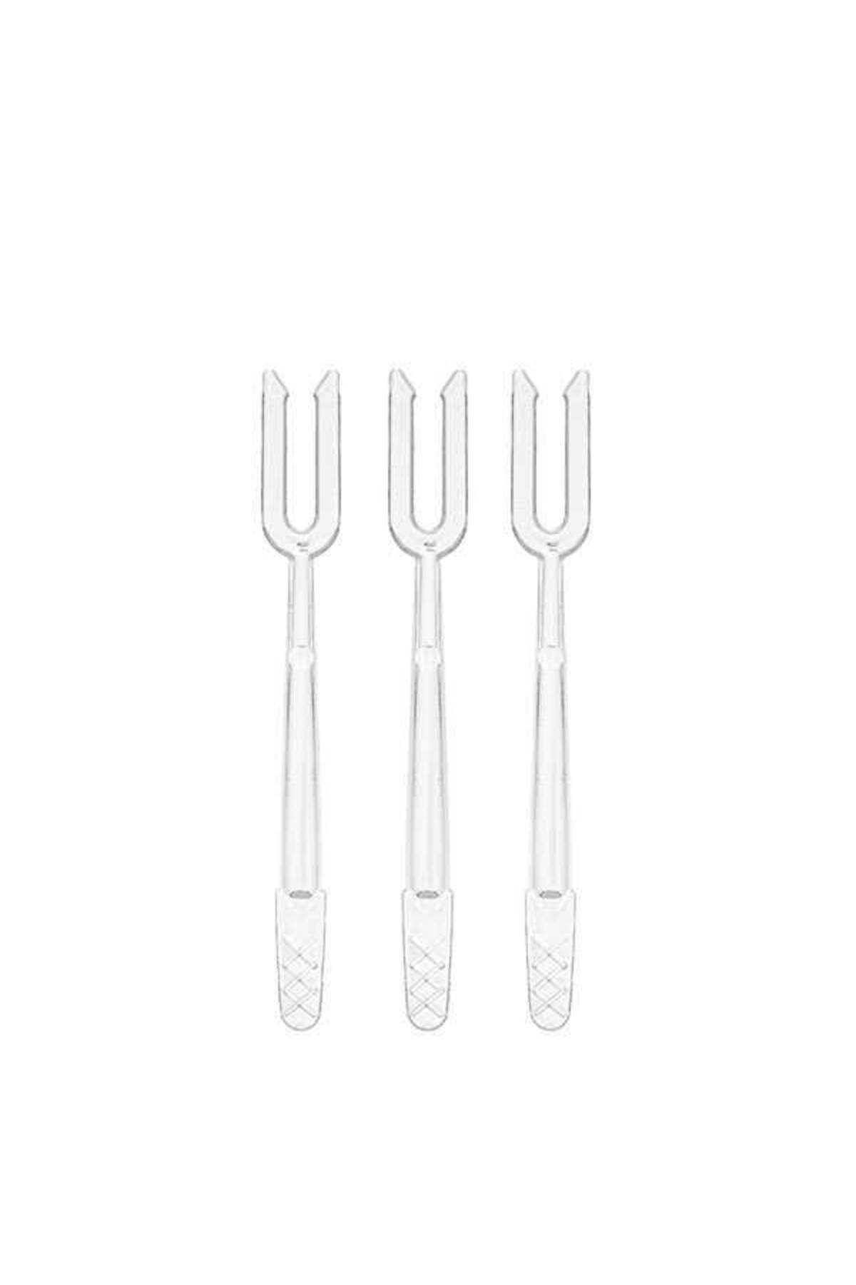 Home Plastik Cips Çatalı 8 cm Şeffaf 100 Adet