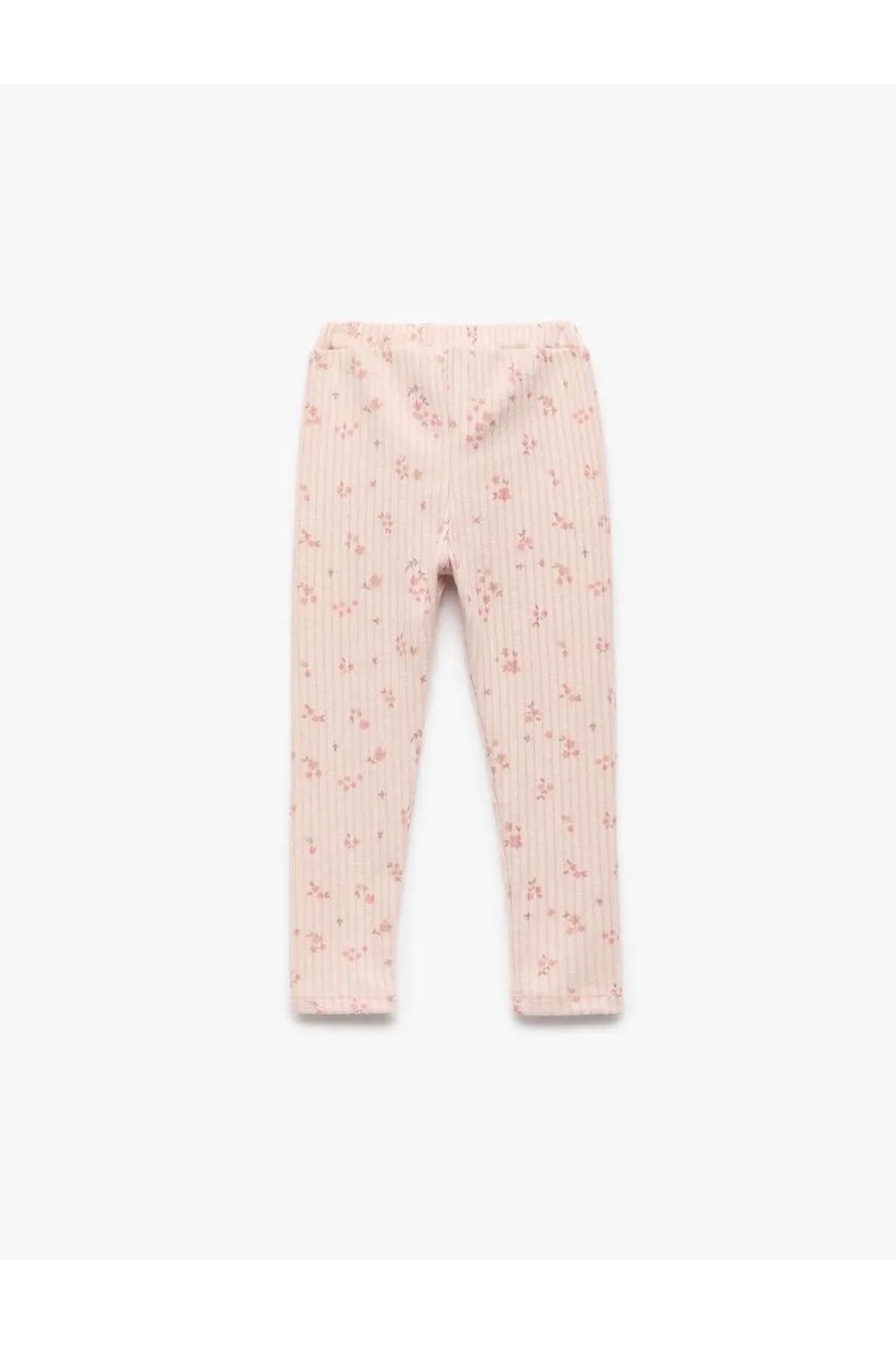 Koton Beli Bağcıklı Kaşkorse Çiçekli Bej Kız Bebek Tayt 6Wmg40040Ak fotoğrafı 2 (önizleme)