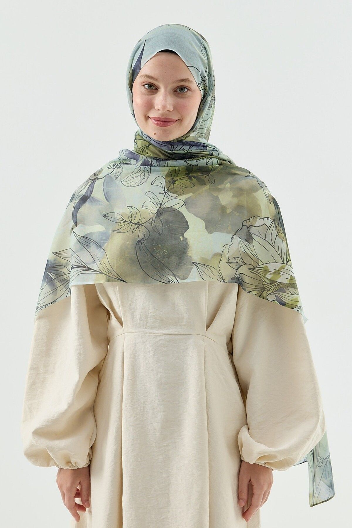 Modakaşmir-Lily Pattern Moon Shawl 1
