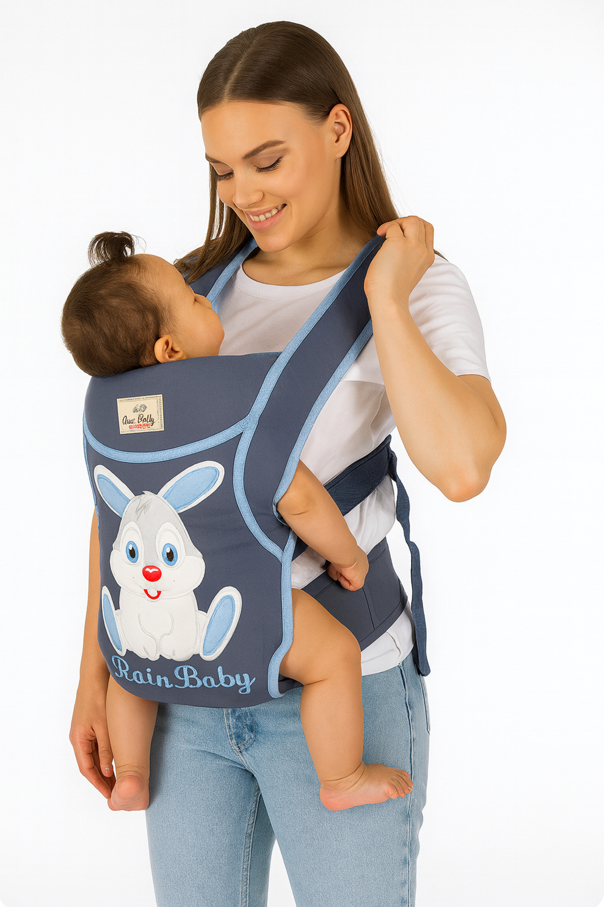 Rain Baby Bebek Kanguru Taşıma Çantası Ergonomik Rahat Taşıyıcı Tavşan Desenli fotoğrafı 2 (önizleme)