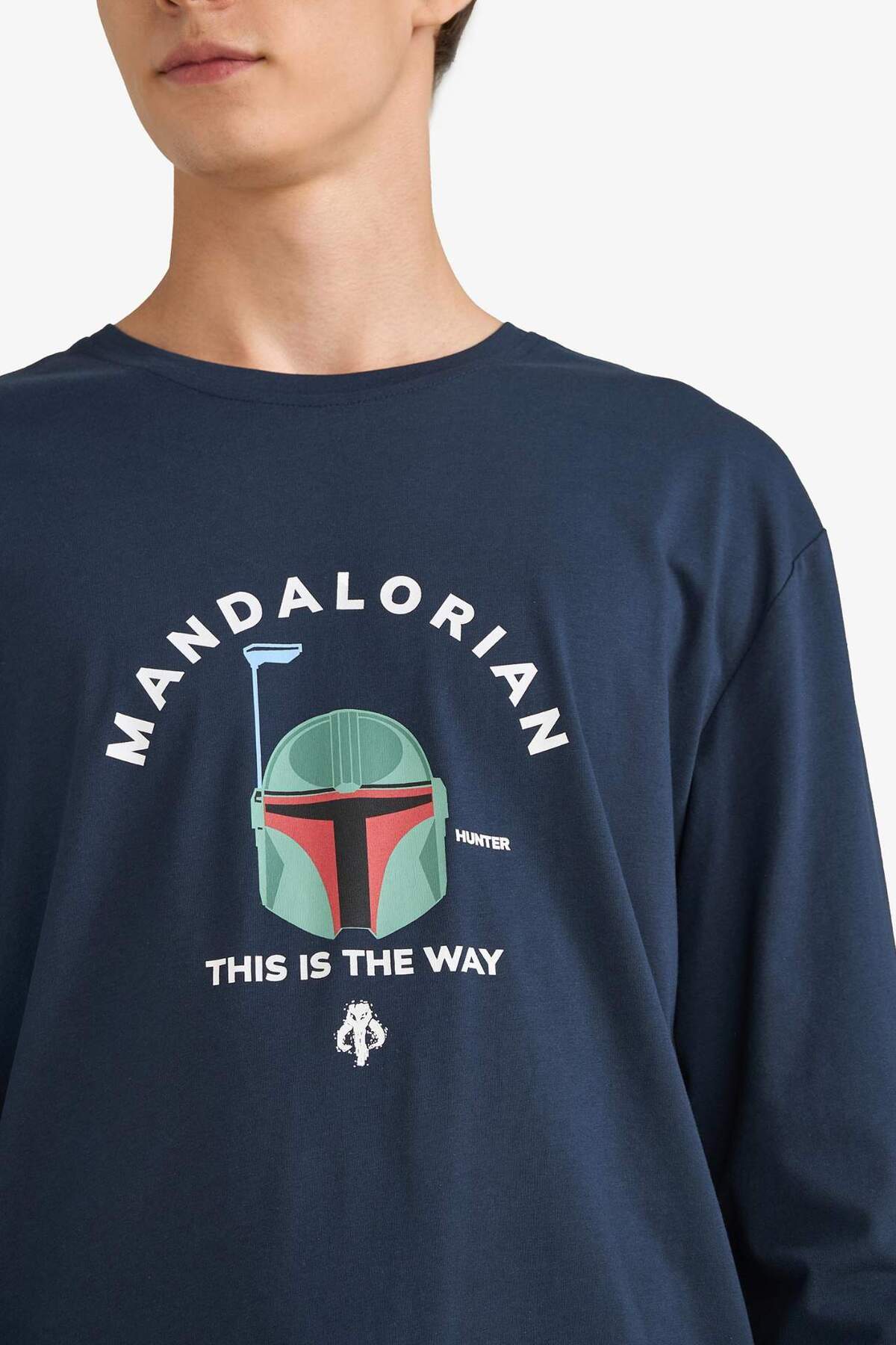 DeFacto-Σετ πιτζάμες Star Wars-Mandalorian με μακρυμάνικο μπλουζάκι και μακρύ κάτω μέρος F4879AX25AU 4