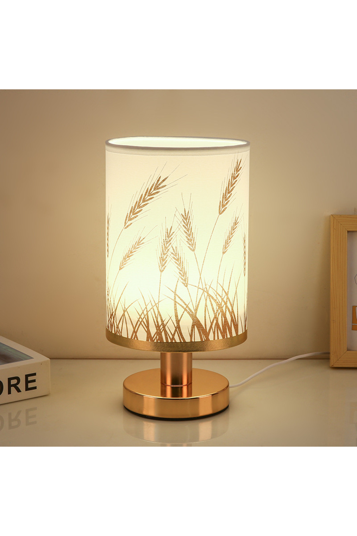 fun zone-Bedside Table Lamp, USB Desk Lamp with Touch Switch 2
