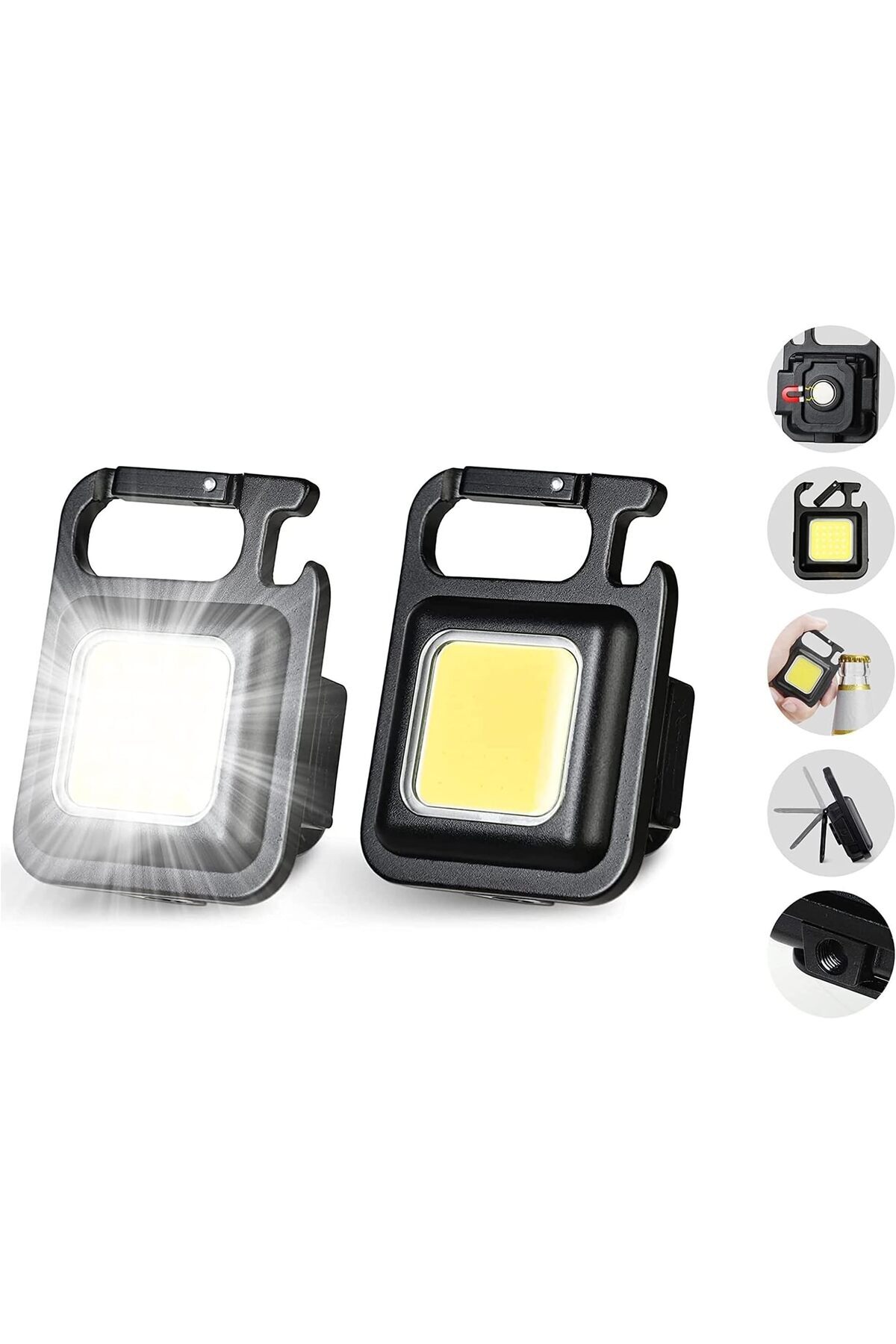 erorex-Mini Keychain LED COB Flashlight Keychain 800 Lumens USB Chargeable Holder 4 Light Modes Bottle 1