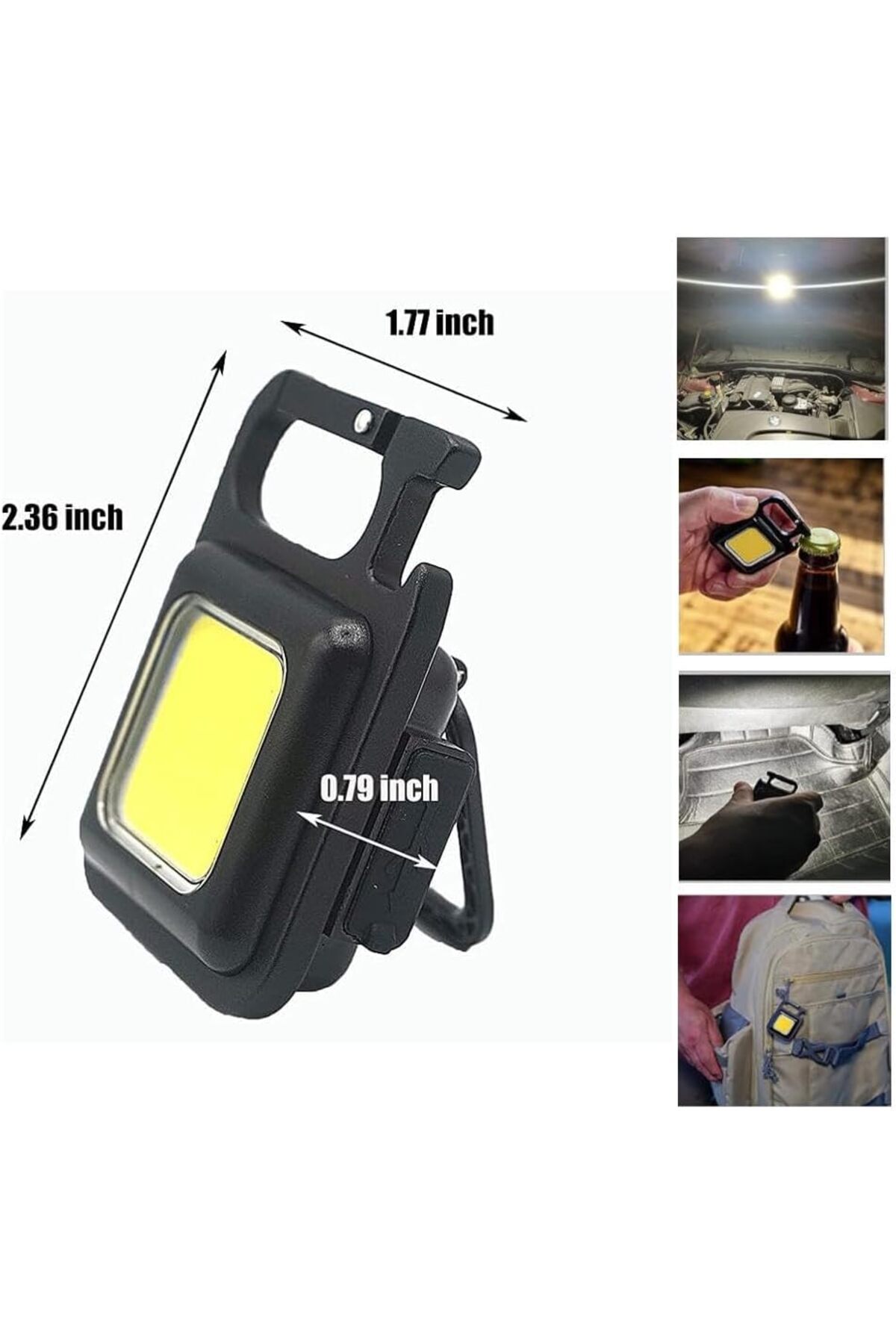 erorex-Mini Rechargeable LED Keychain Flashlights 500 Lumens 3 Light Modes Portable Design Folding Bracket 6