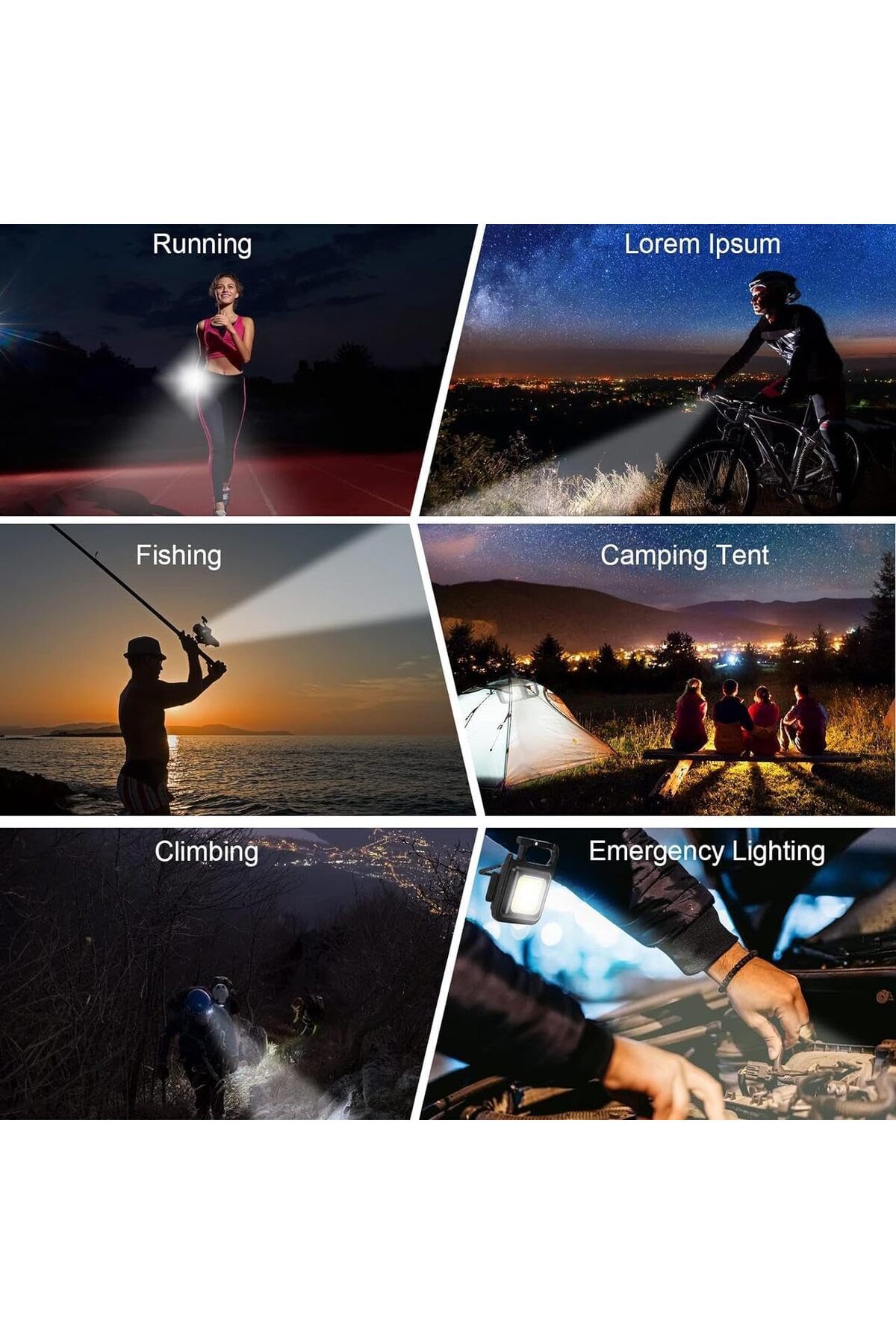 erorex-Mini Rechargeable LED Keychain Flashlights 500 Lumens 3 Light Modes Portable Design Folding Bracket 4