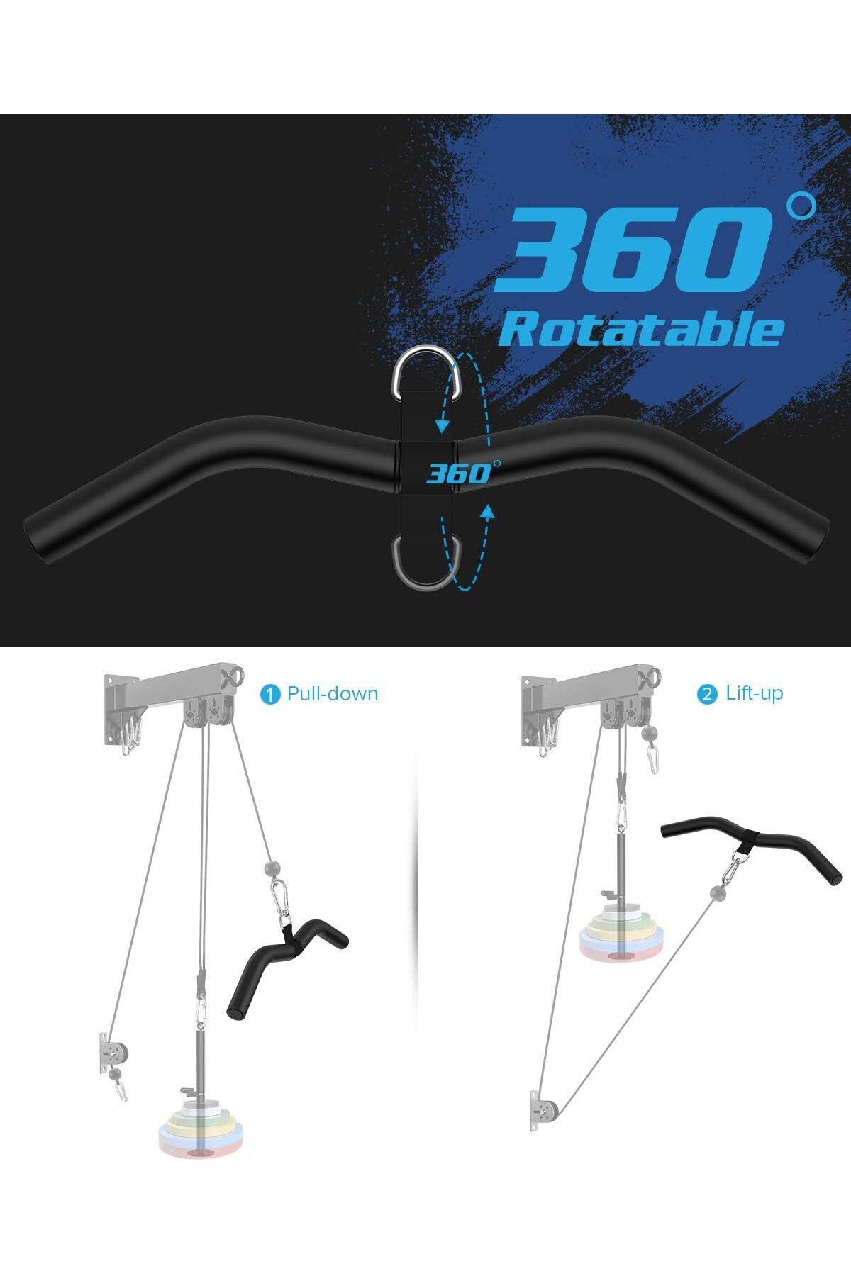 erorex-Upgraded LAT Pulldown Bars 19'' LAT Pull Down Bar Attachments Home Gym Curl Triceps Press Down Bar 4