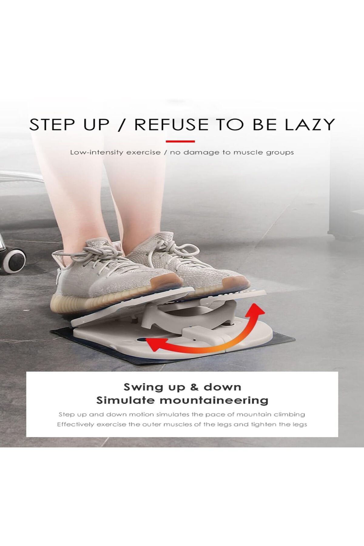 erorex-Mini Treadmill Grey Xc 021 Stepping Machine Exercise Machine Folding Pedal Exerciser Under Desk Gym 3