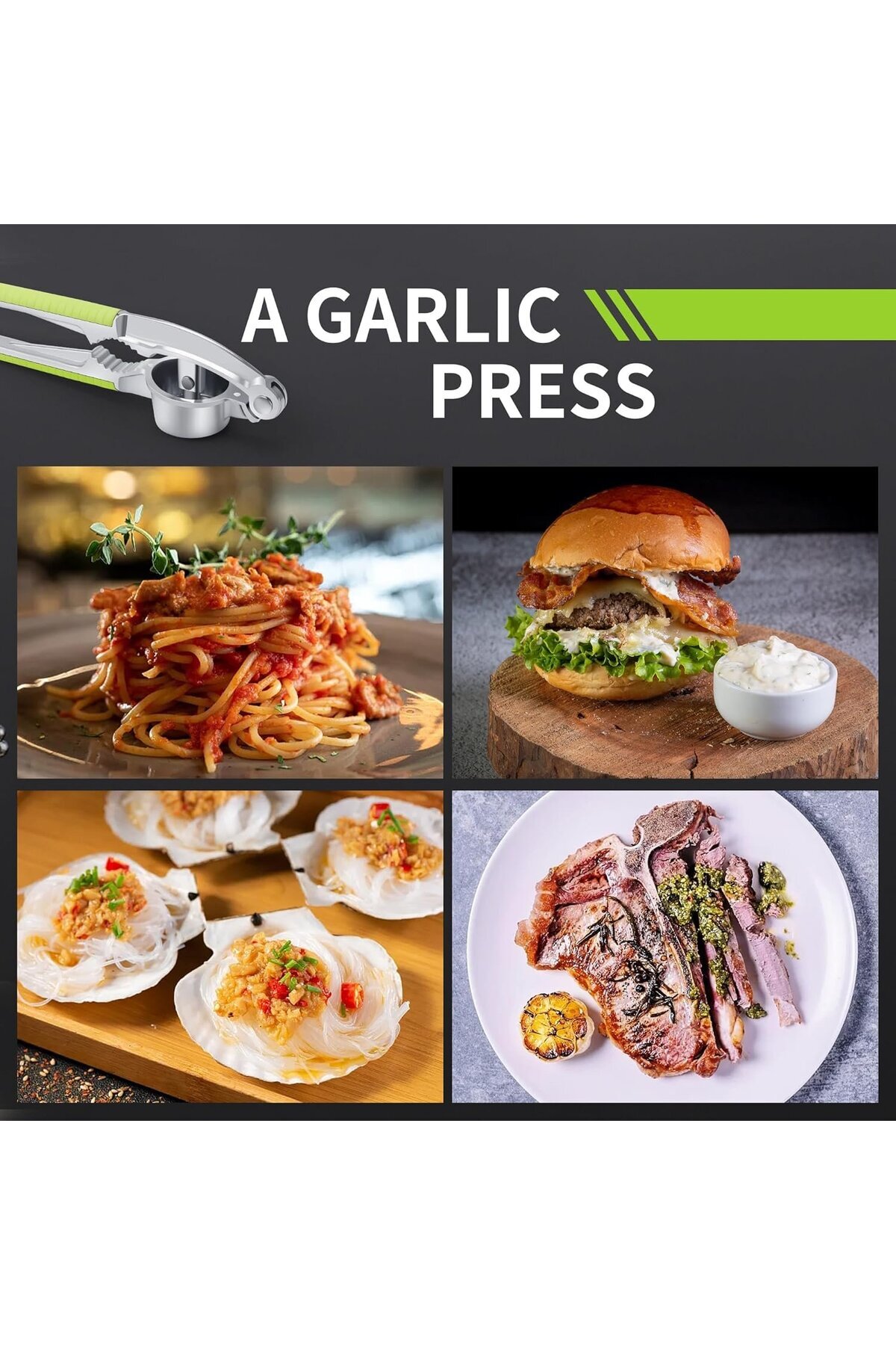 OEM-Robust garlic press with non-slip handles and nutcracker 6