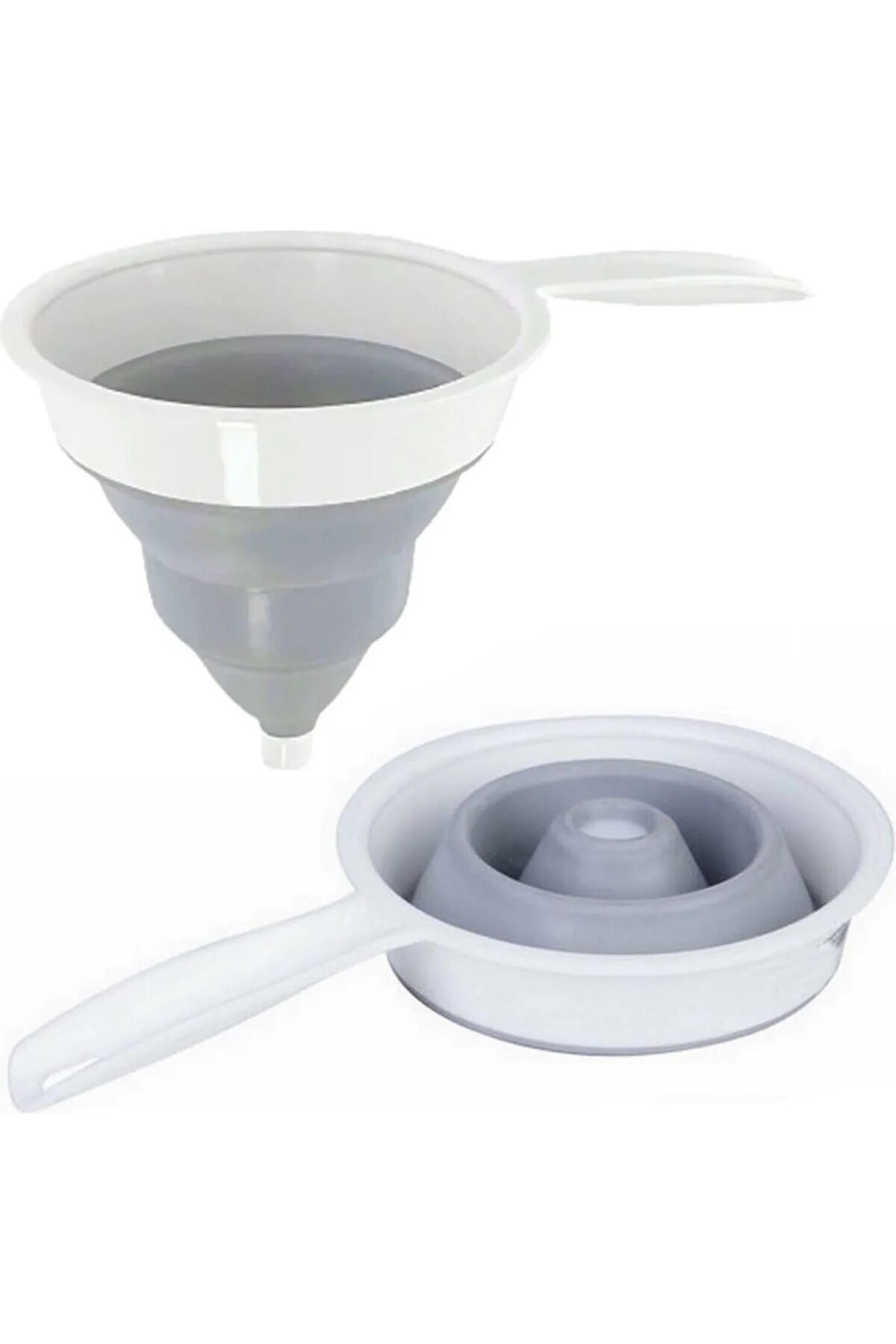 Yıldızan Katlanabilir Saplı Huni, Çok Amaçlı Akordiyon Huni, Esnek ve Pratik Tasarım, Gıda Güvenli Silikon, S