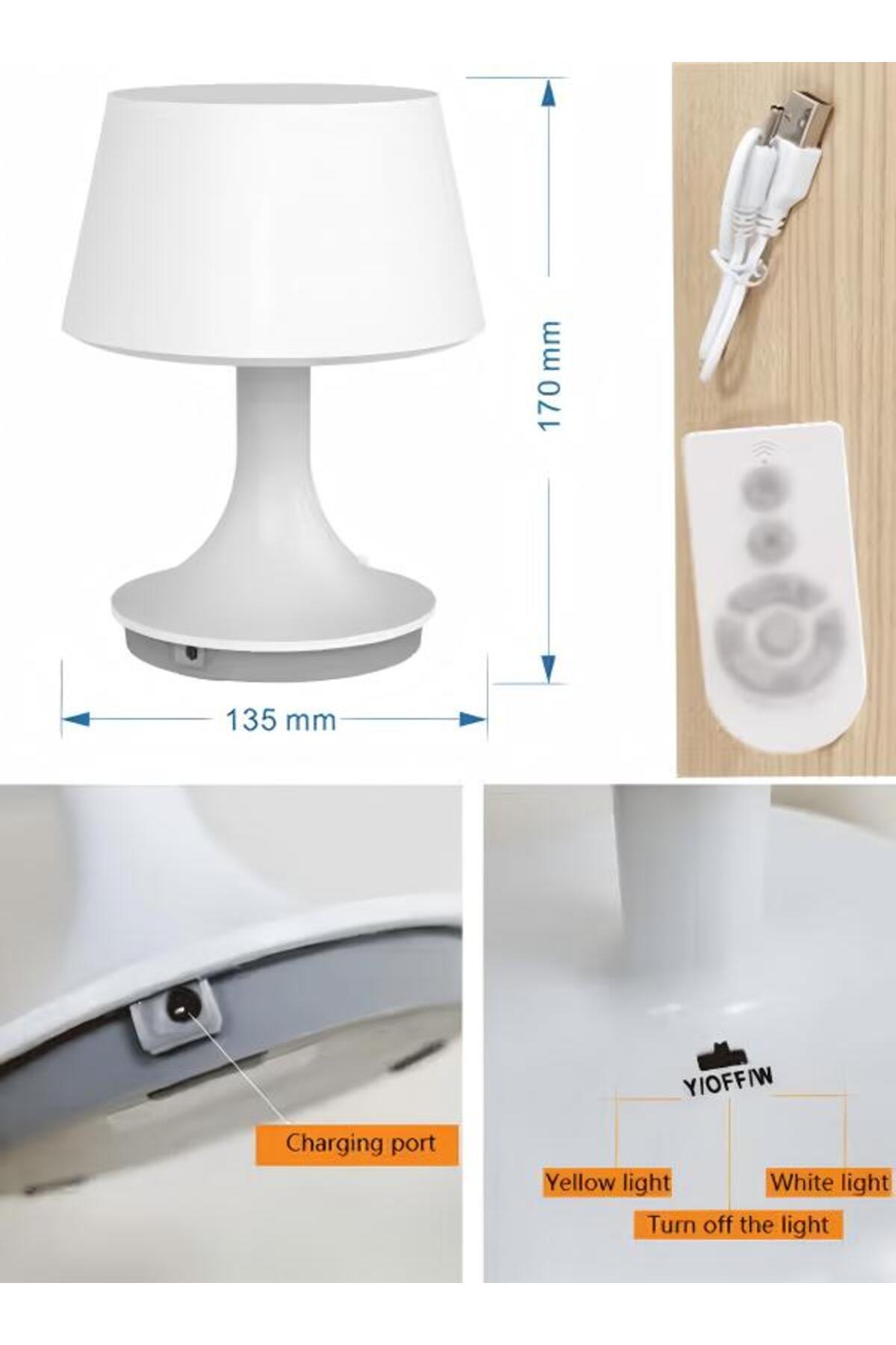 fun zone-Bedside Table Lamp LED Desk Lamp with Charging Port and Remote Control 6