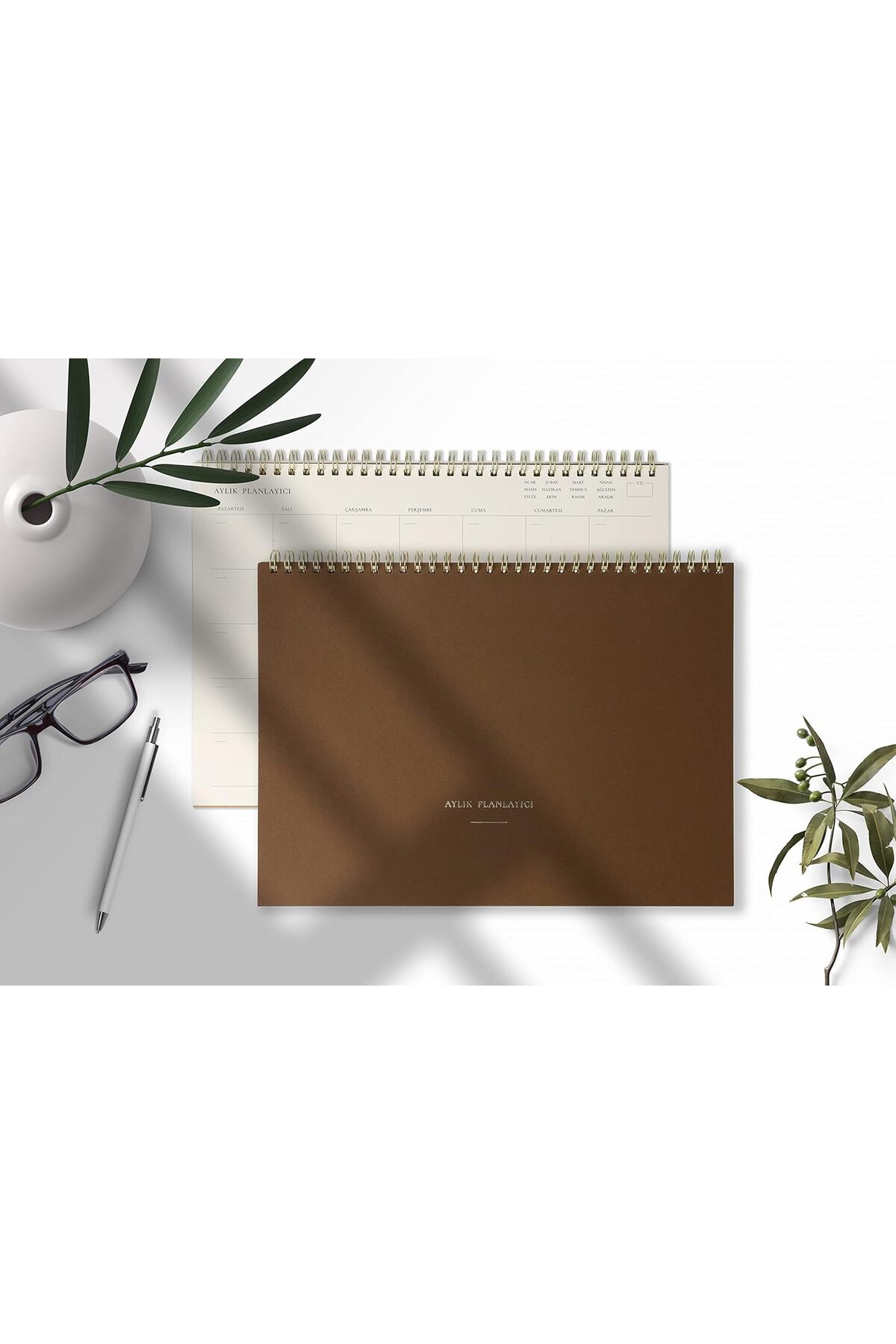 STOREMAX Tanıtım Aylık Spiralli Tarihsiz Planlayıcı - 110gr Ivory Kağıt, 21x29.7 cm, 24 Yaprak, Boş Arkalı 1