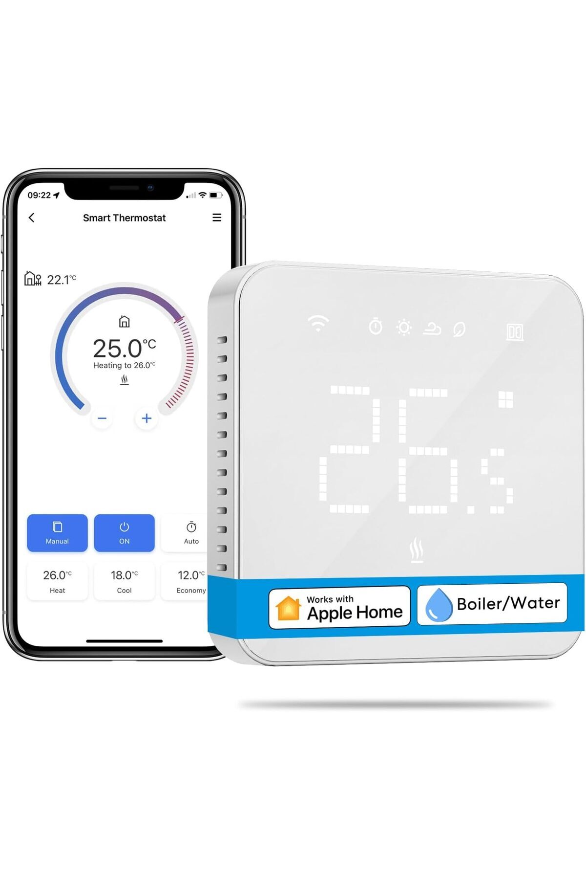 STOREMAX snShop Akıllı Termostat, Kombi Sistemi Kontrolü, Isıtma & Soğutma, Wi-Fi Oda Termostatı, Uzakt