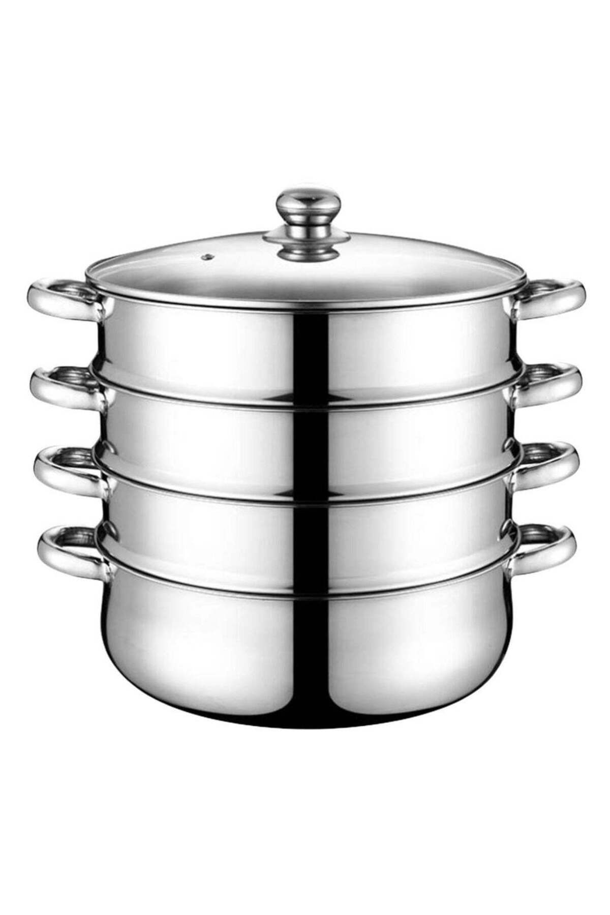 قدر بخاري ستانلس ستيل 30 سم – 4 طبقات لطهي صحي بال...