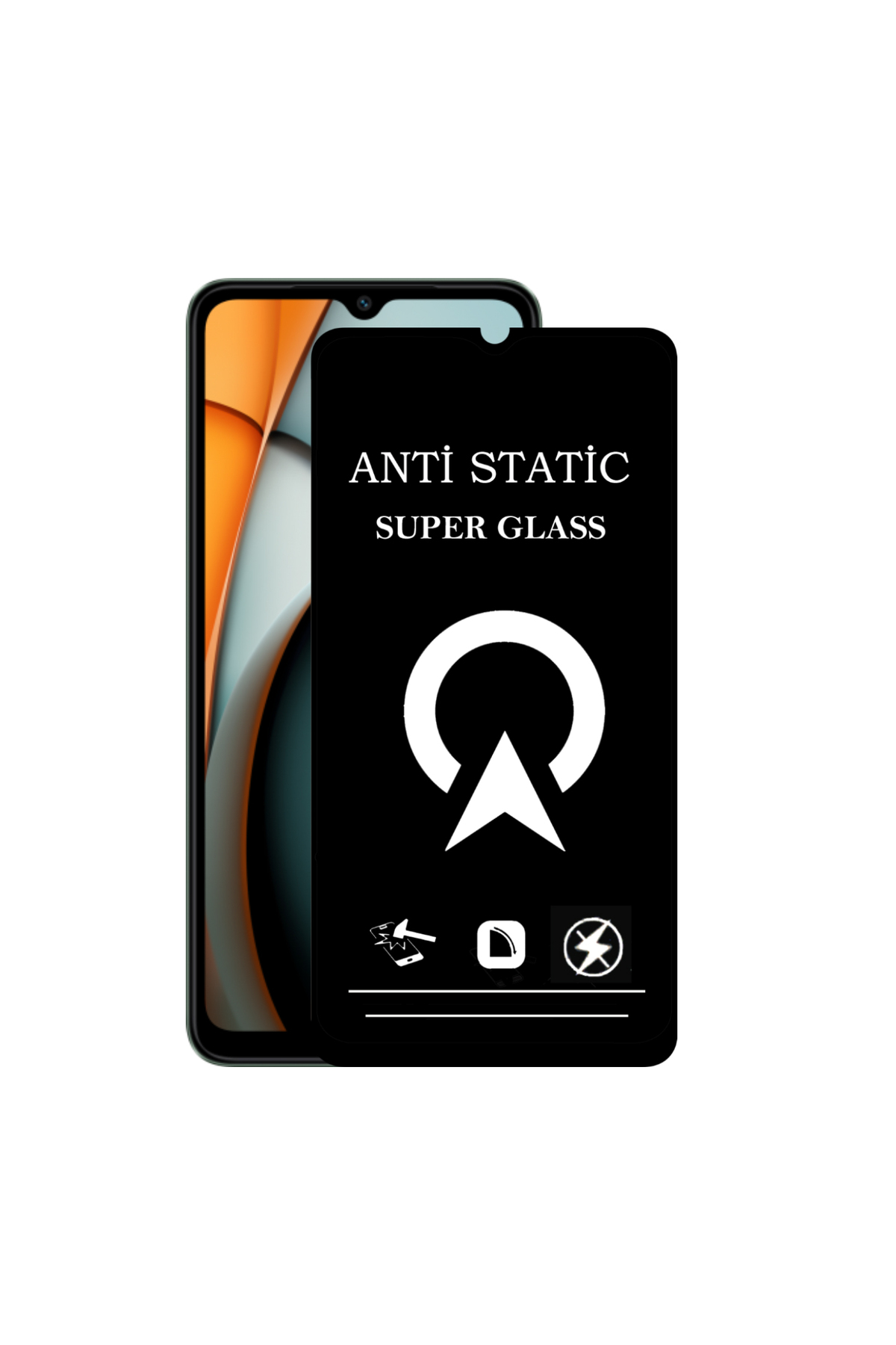 Xiaomi Redmi A3 4G ile Uyumlu Tam Kaplayan Anti Statik Çizilmez Safir Ekran Koruyucu Cam