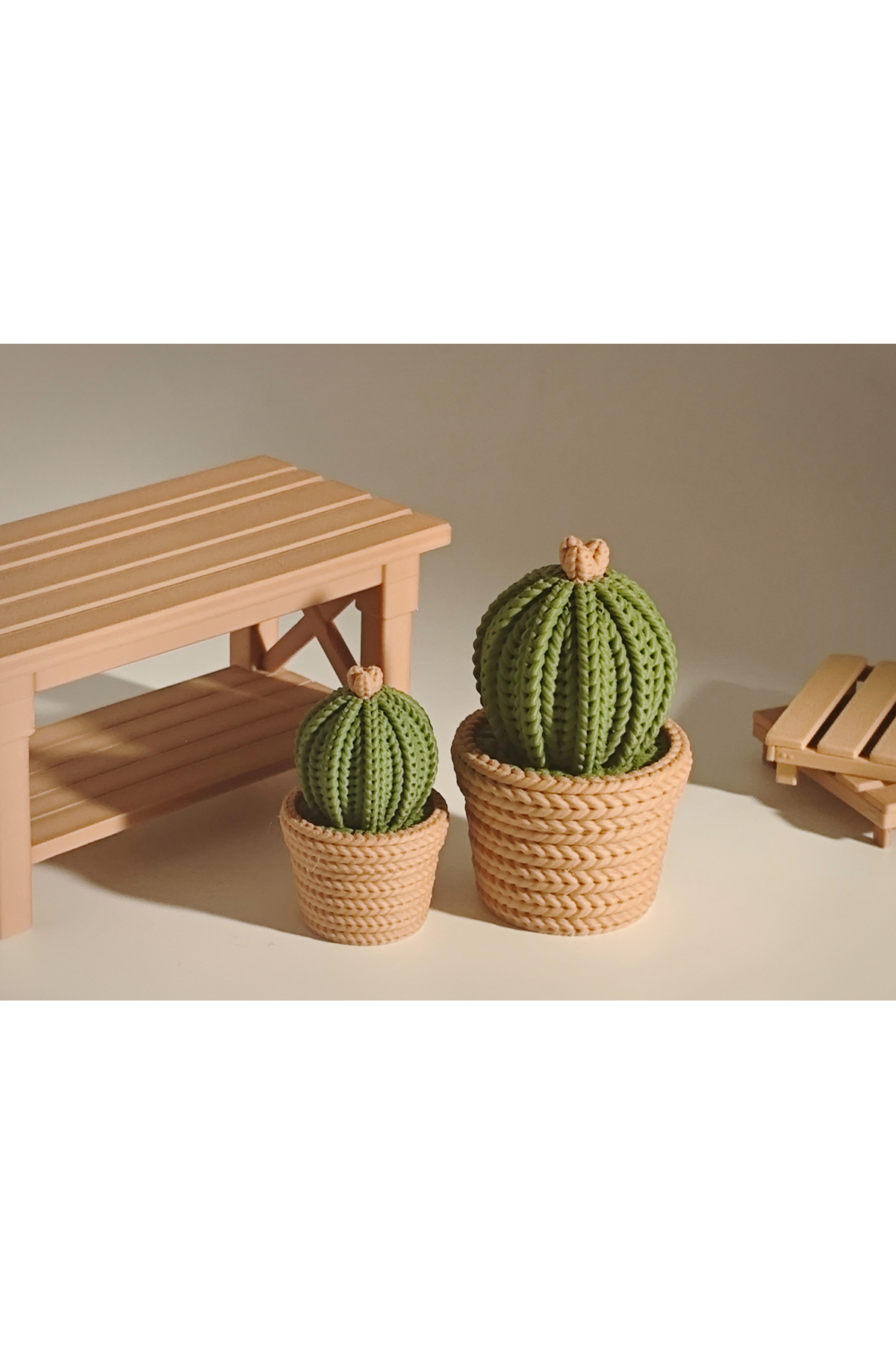 Set mit 6 dekorativen Kaktusfiguren – 3D-gedruckte Sammlung und Tischdekoration (11–7 cm)
