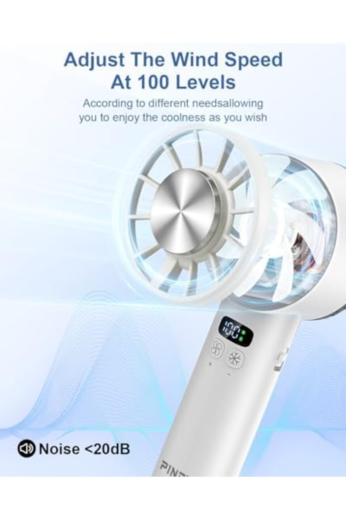 PINREK-New Upgrade Portable Handheld Fan with Cold Compress Function, Mini Desk Fan, Rechargeable Fan with 8
