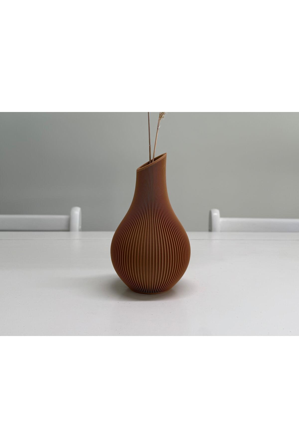 Dekorative Vase im Japandi-Stil – 3D-gedrucktes modernes Design (18 cm)