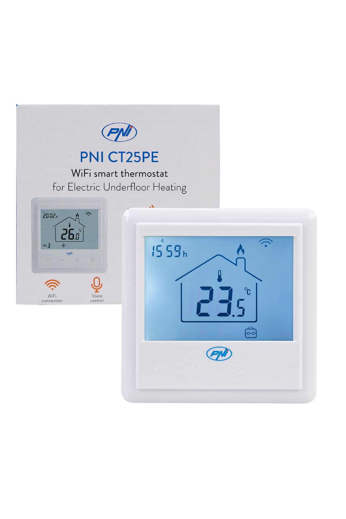PNI-Built-in Smart Thermostat CT25PE WiFi, Internet Control, Electric underfloor Heating, Tuya APP 1