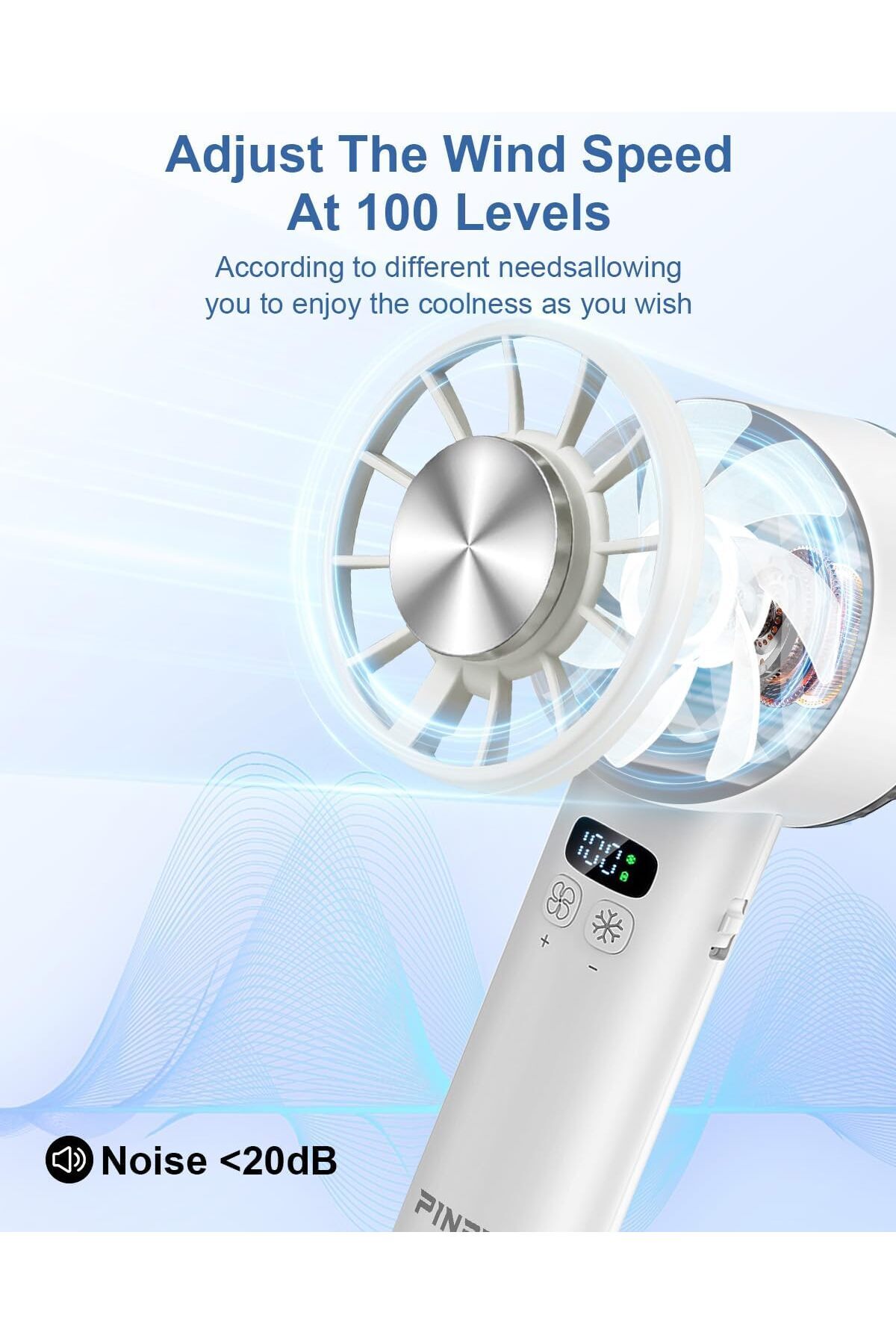 PINREK-New Upgrade Portable Handheld Fan with Cold Compress Function, Mini Desk Fan, Rechargeable Fan with 7