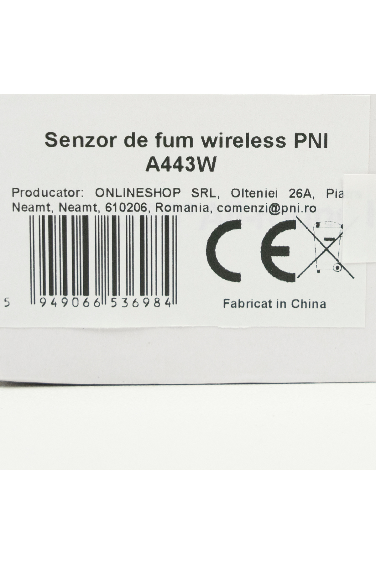 PNI-Smoke sensor A443W with Wi-Fi, Tuya APP, 9V battery power supply, 85dB 5