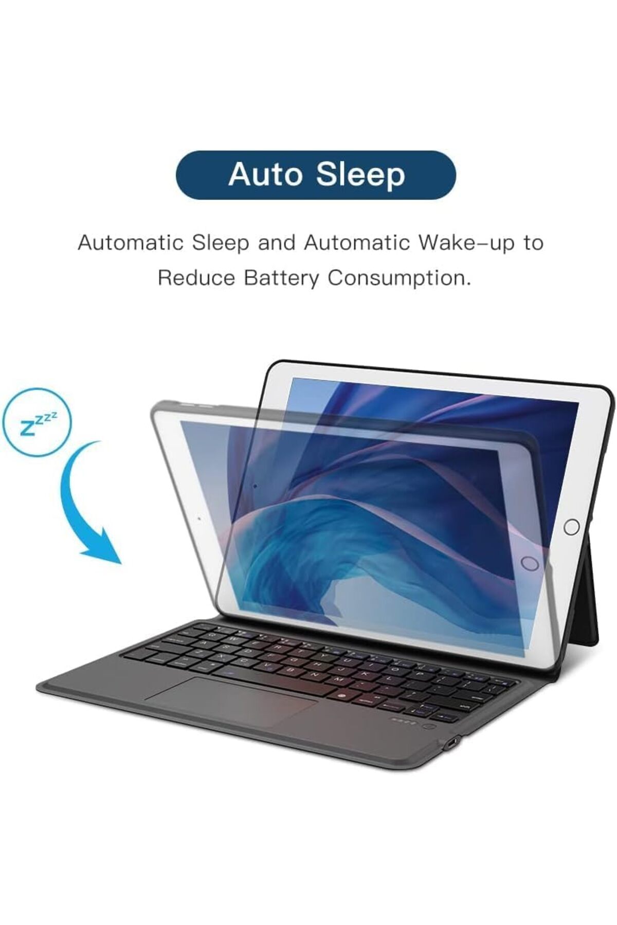 Shopi-New Case Compatible for 10.2 8th/7th for 2020/2019 iPad Keyboard Case with Trackpad - Folio Cover 5