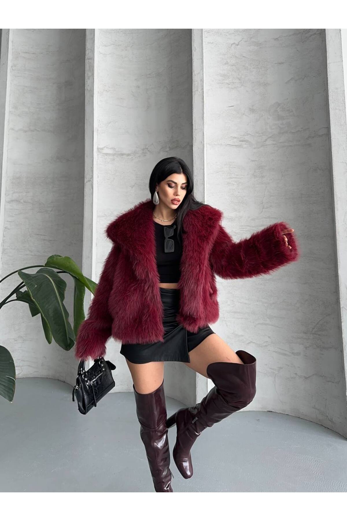 LOBOLIC  Kadın Yumuşak Dokunuşlu İçi Astarlı Oversize Premium - Görsel 5