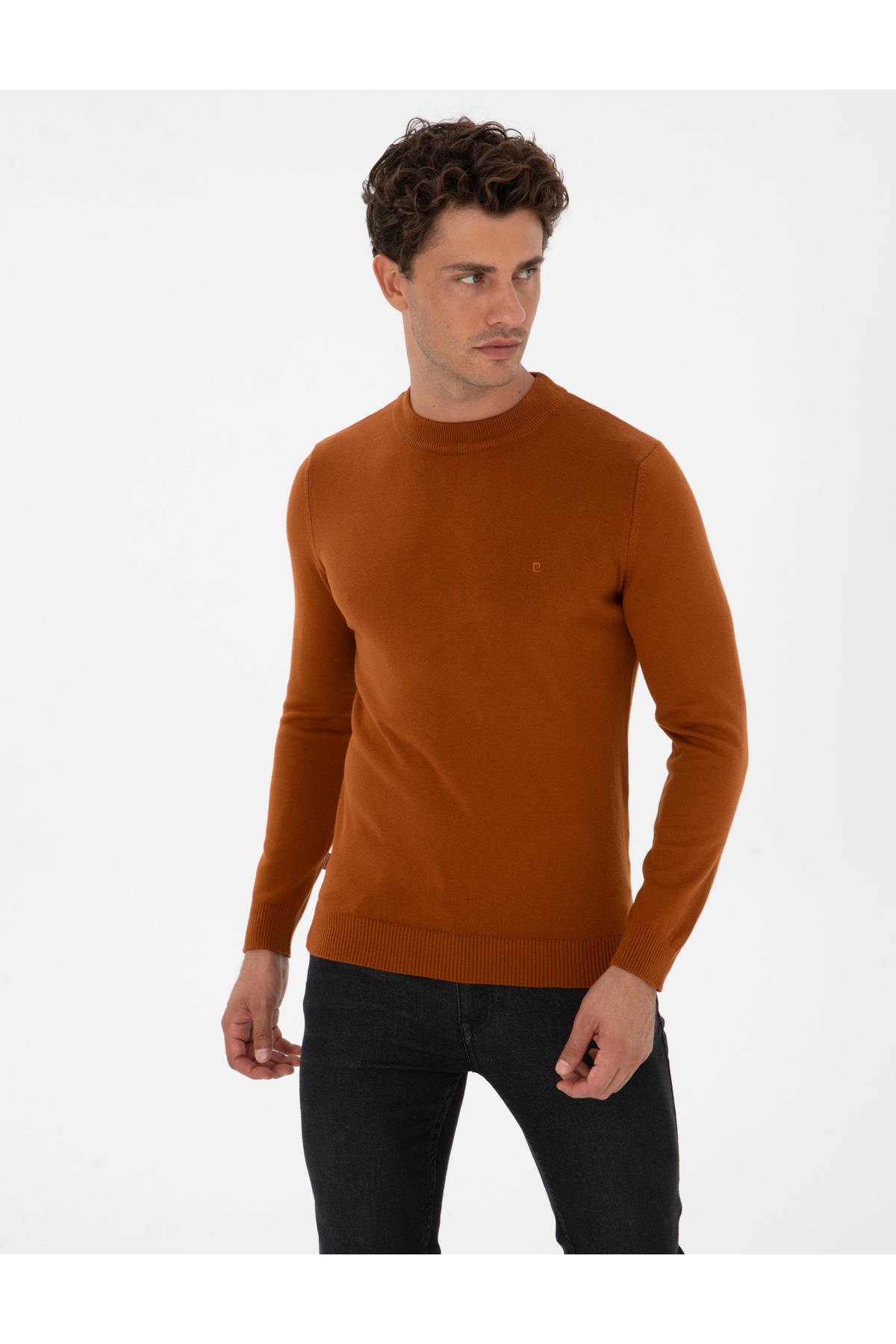 پیر کاردین ژاکت بافتنی اصلی Rust Slim Fit Quarter 50315456-VR040