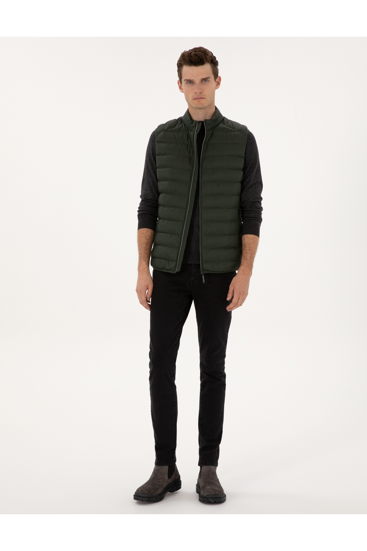 Pierre Cardin Koyu Haki Yelek 50310142-VR111 görsel 4