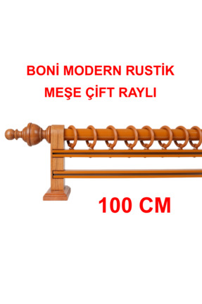 di'mora by ağbaht züc. Boni Modern Rustik Ahşap Rustik Perde Askısı Çift Rayl...