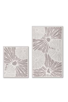 Bluenity Angers Doğal Pamuklu 2'li Banyo Paspas Seti 60x100+50x60 Cm - Taş