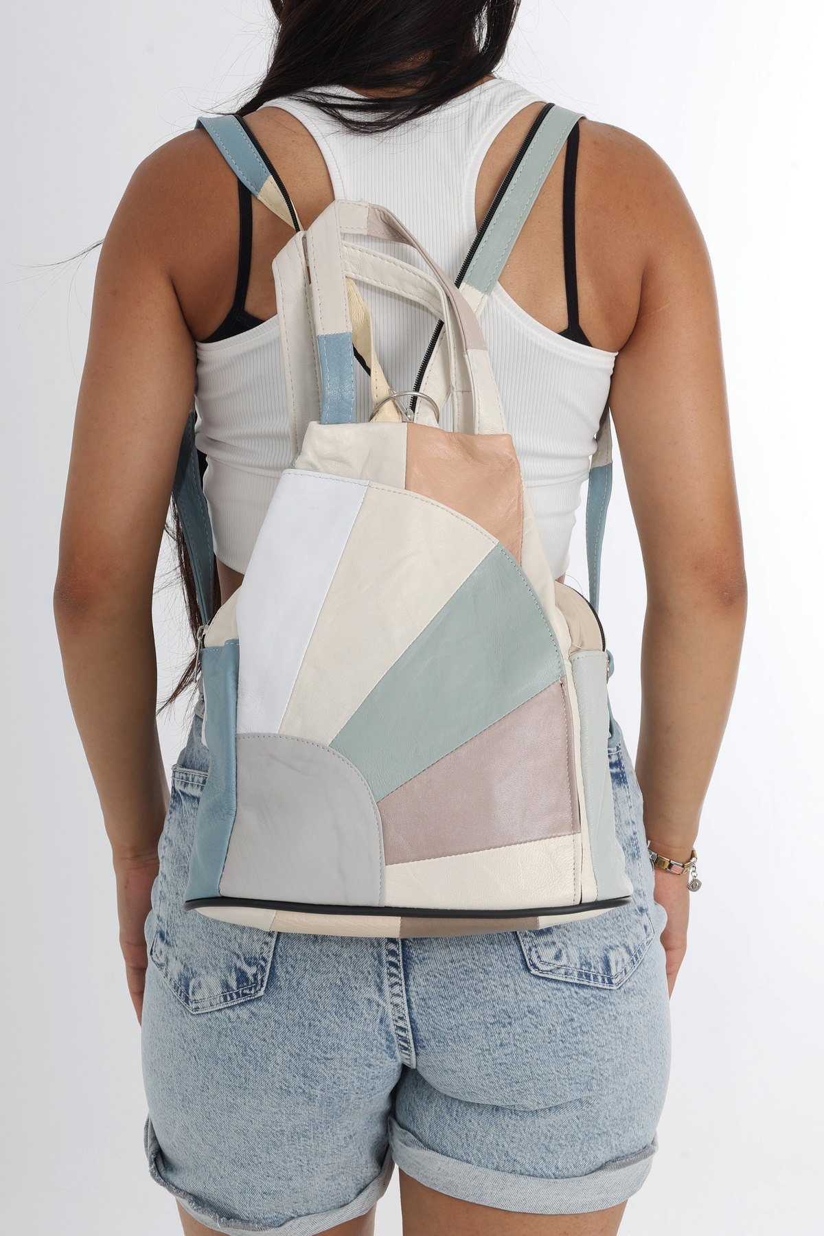 Erzeno  Hakiki Deri Kadın Sırt Çantası / Çok Fonksiyonlu Omuz Çantası ve Sırt Çantası Olarak Kullanıma Uygun - Görsel 2