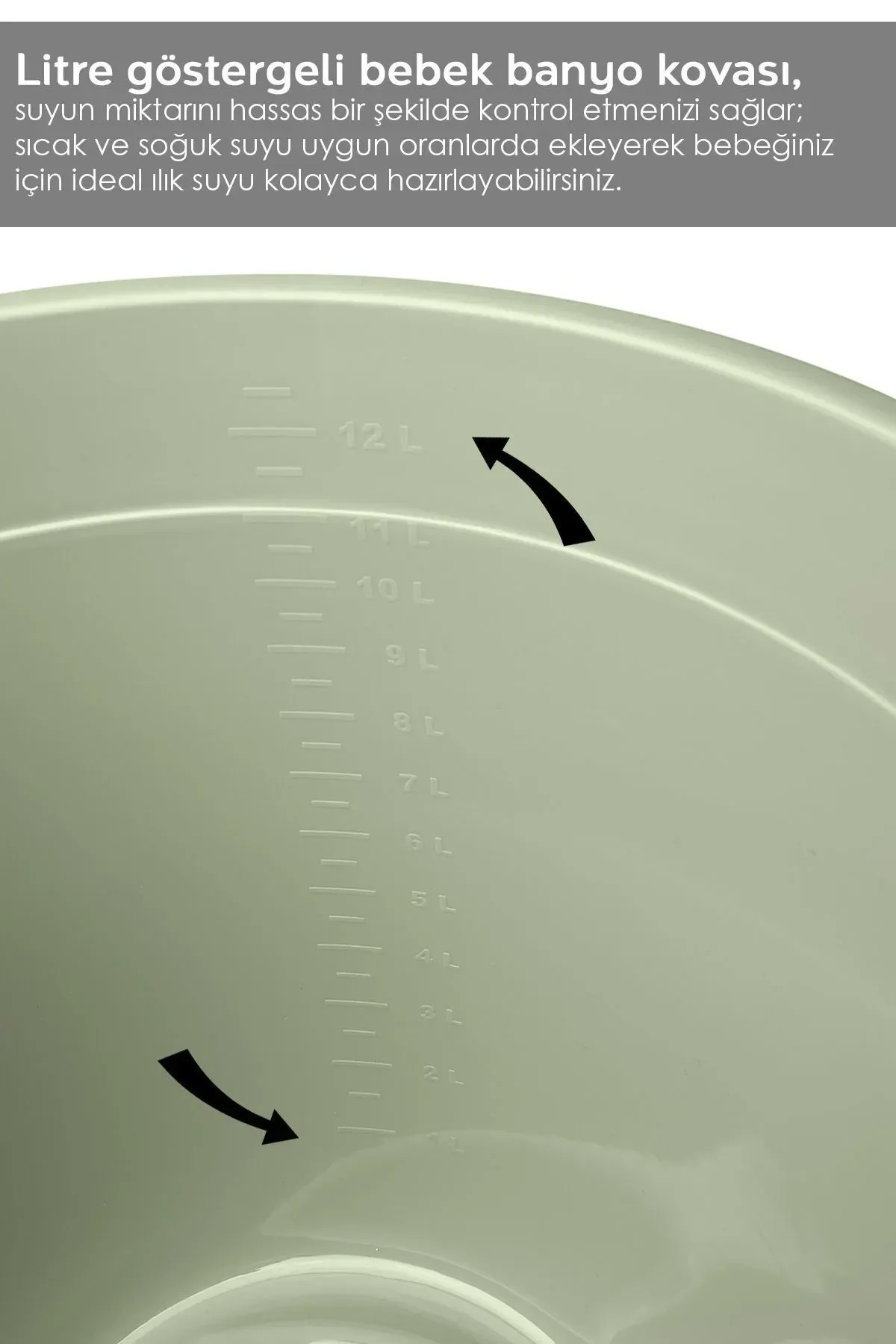 Meleni Baby 4'lü Bebek Banyo Seti - Bebek Yıkama Küveti - Vakumlu Yıkama Aparatı - Su Kovası - Maşrapa - Yeşil fotoğrafı 4 (önizleme)