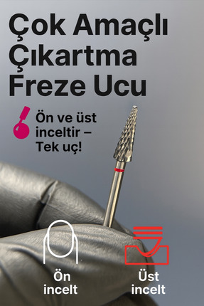 Rulia Professional RULIA Kırmızı Çam Tipi Karbit Freze Ucu – Jel & Kalıcı Oje...