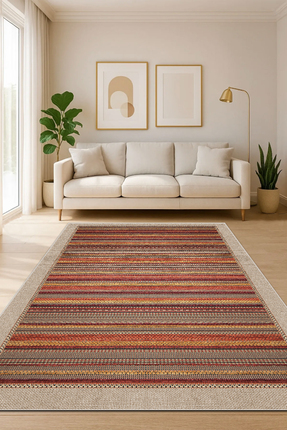 MUA HOME DECOR Geometrik Dijital Baskı Yıkanabilir Kaymaz Taban Salon Mutfak ...
