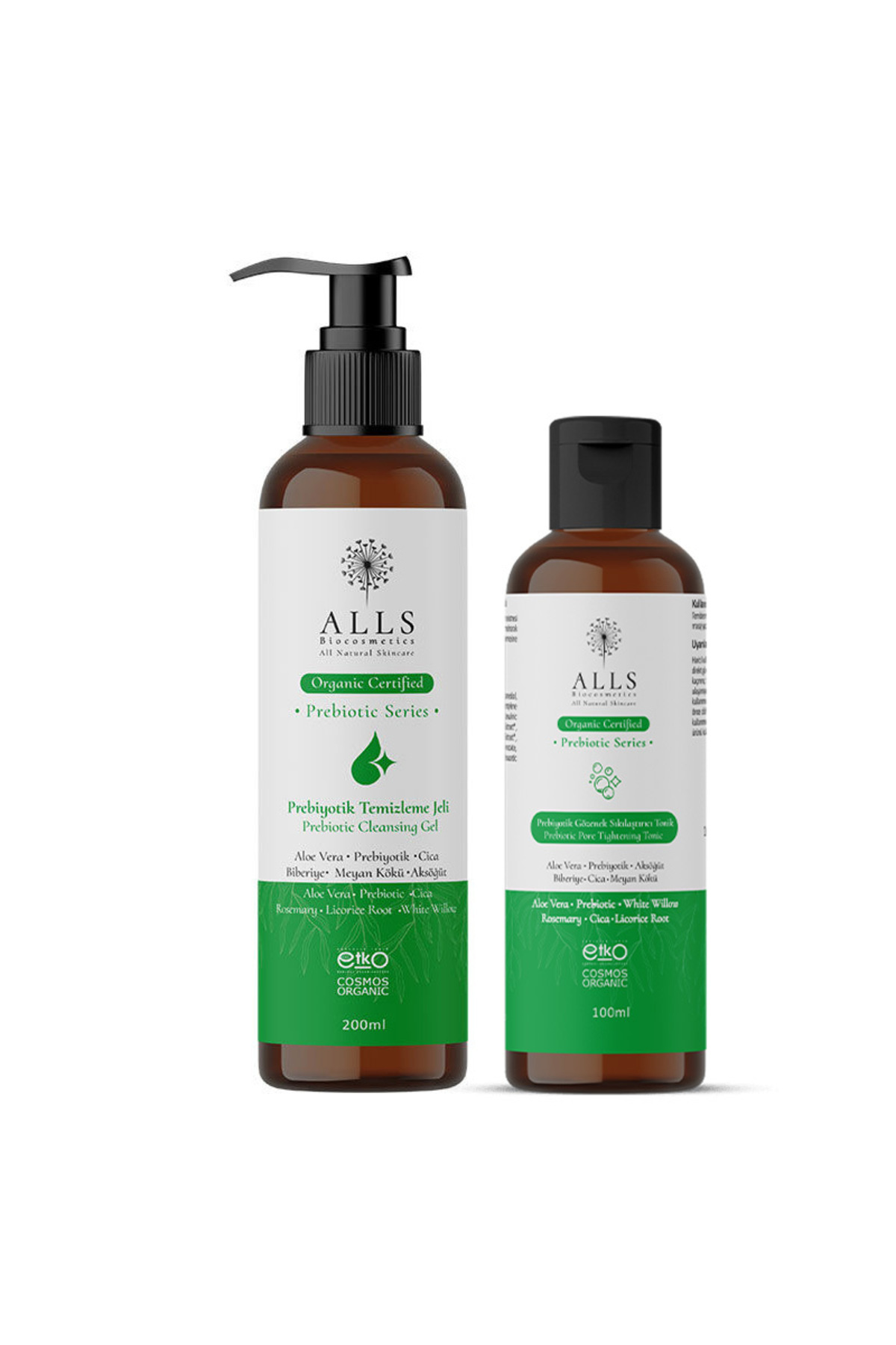 Alls Biocosmetics Organik Prebiyotik Arındırıcı ve Gözenek Sıkılaştırıcı Bakım Seti