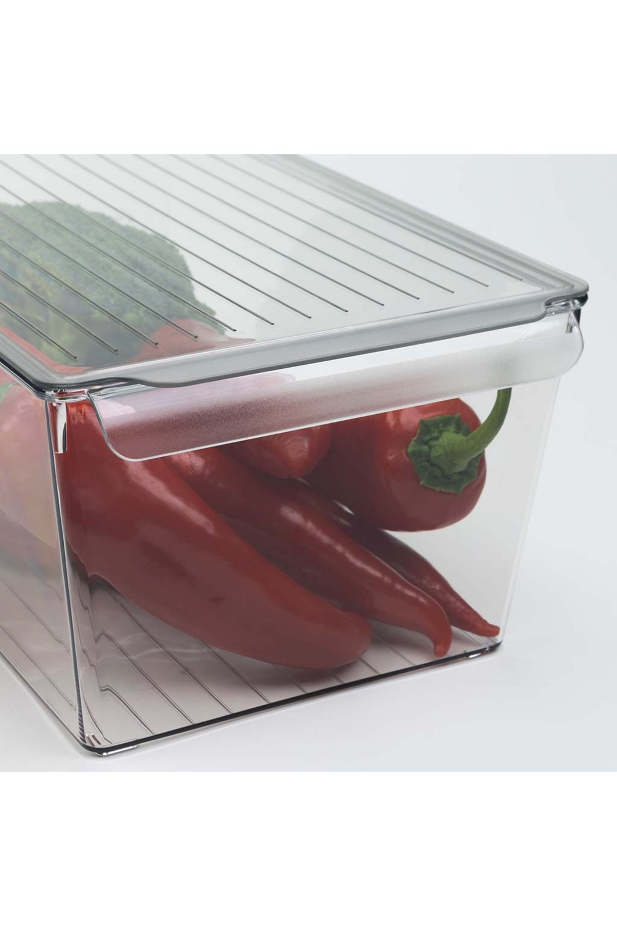 devigo-Refrigerator Organizer with Lid – Transparent, Unbreakable and Scratch-Resistant XL 4