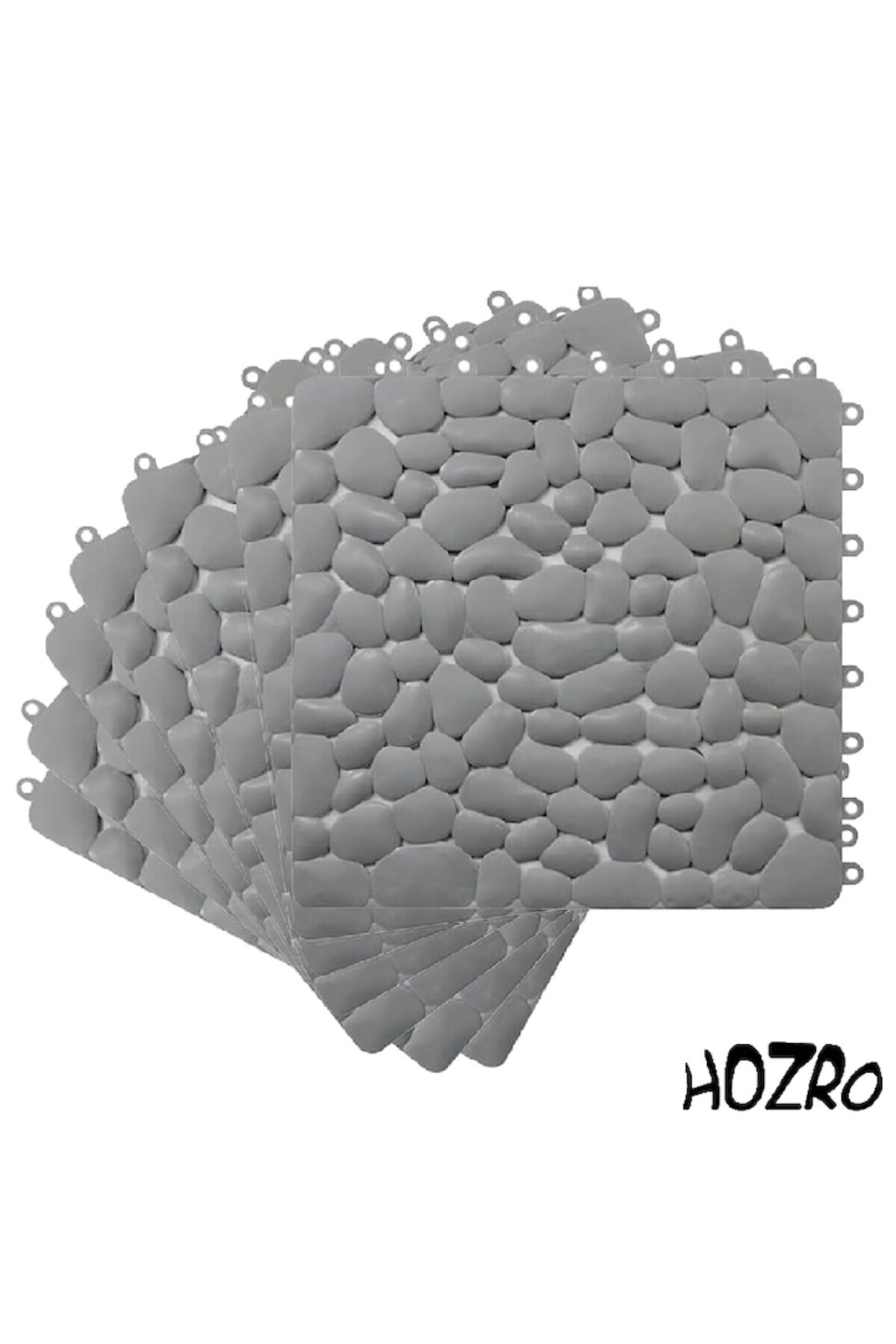 HOZRO-Set 8 Anti-Slip Mats HOZRO, Stone Texture, Modular Design 3