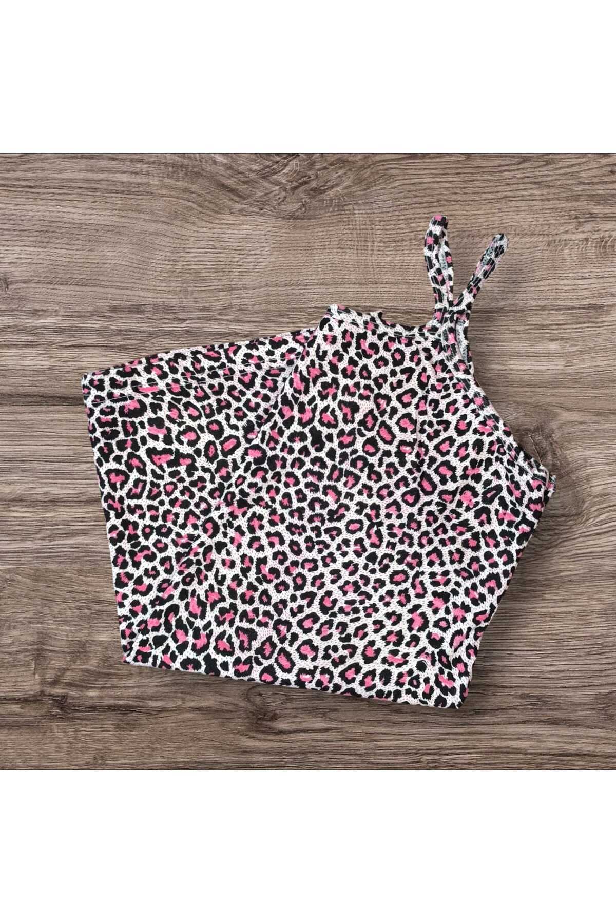 ESTA STORE-Pink Leopard Print Tank Top with String Straps 1