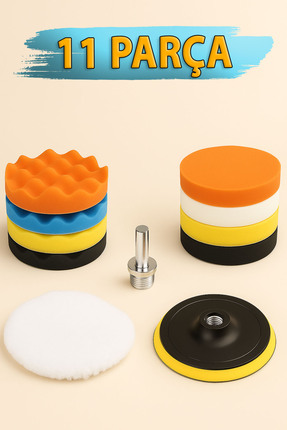 Badem10 (11 PARÇA) Araç Oto Araba Pasta Cila Polisaj Süngeri Keçesi Pedi 115 ...