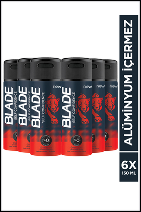Blade Self Confidence Erkek Alüminyumsuz Deodorant 6x150ml Hızlı Kurur, Leke ...