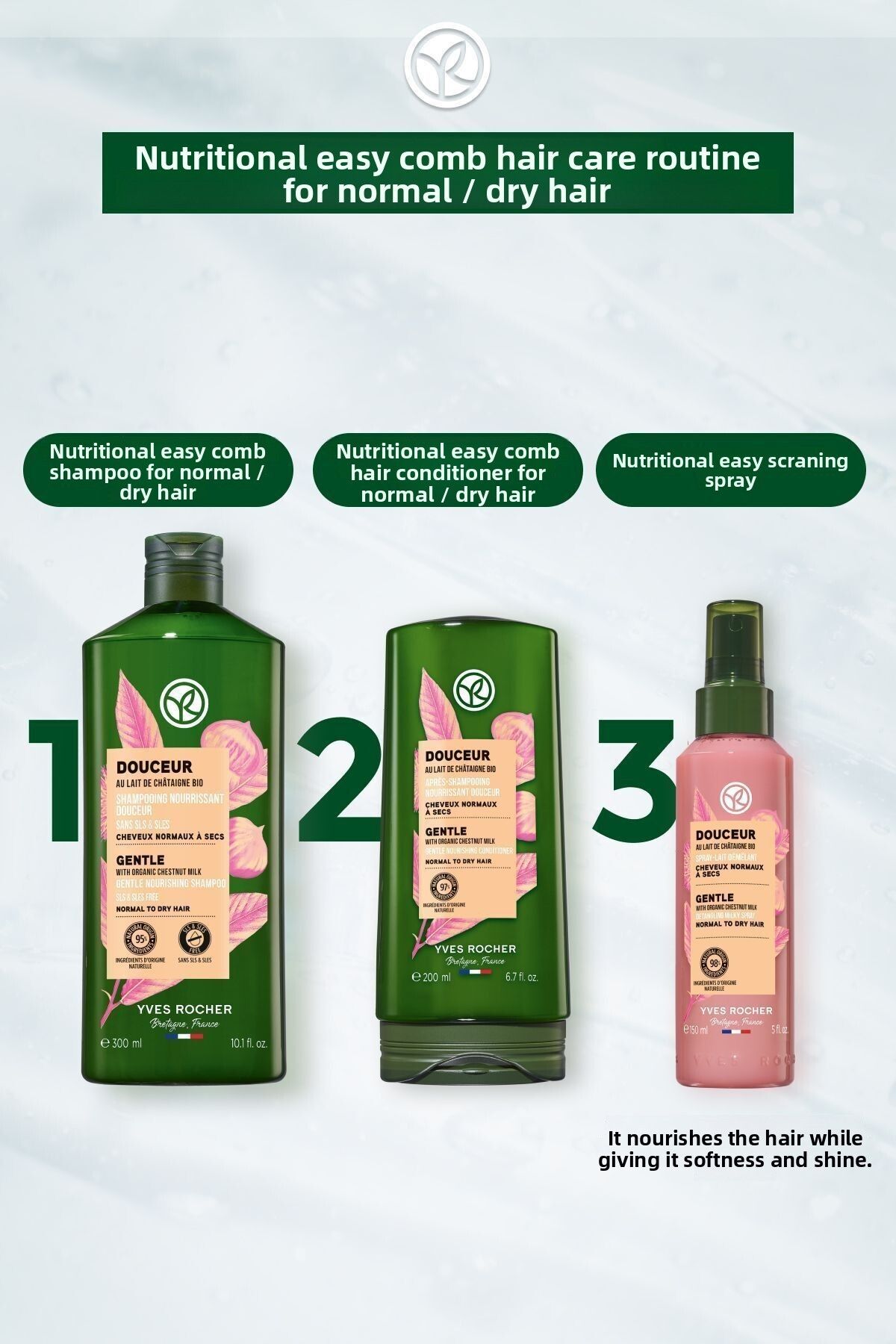 Yves Rocher-Kolay Saç Tarama Spreyi - Tüm Saçlar/ Douceur -Vegan -150ml 6